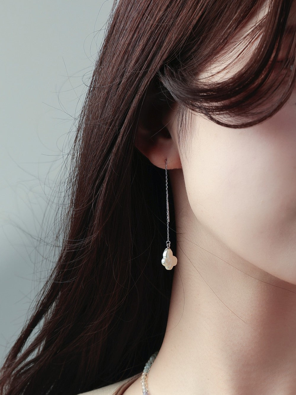 淡水パール バロックパール　ピアス　変形 淡水バロックパール アメリカンピアス - 【空に浮かぶ雲】愛らしい変形