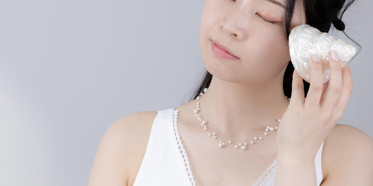 淡水パール イリュージョン ネックレス - 素肌に浮かぶ泡 / 6月誕生石 SV925 留め具