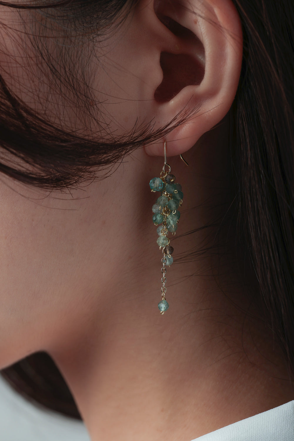 アパタイト ピアス【イヤリング変更可】 - 【碧い海の雫】透き通る