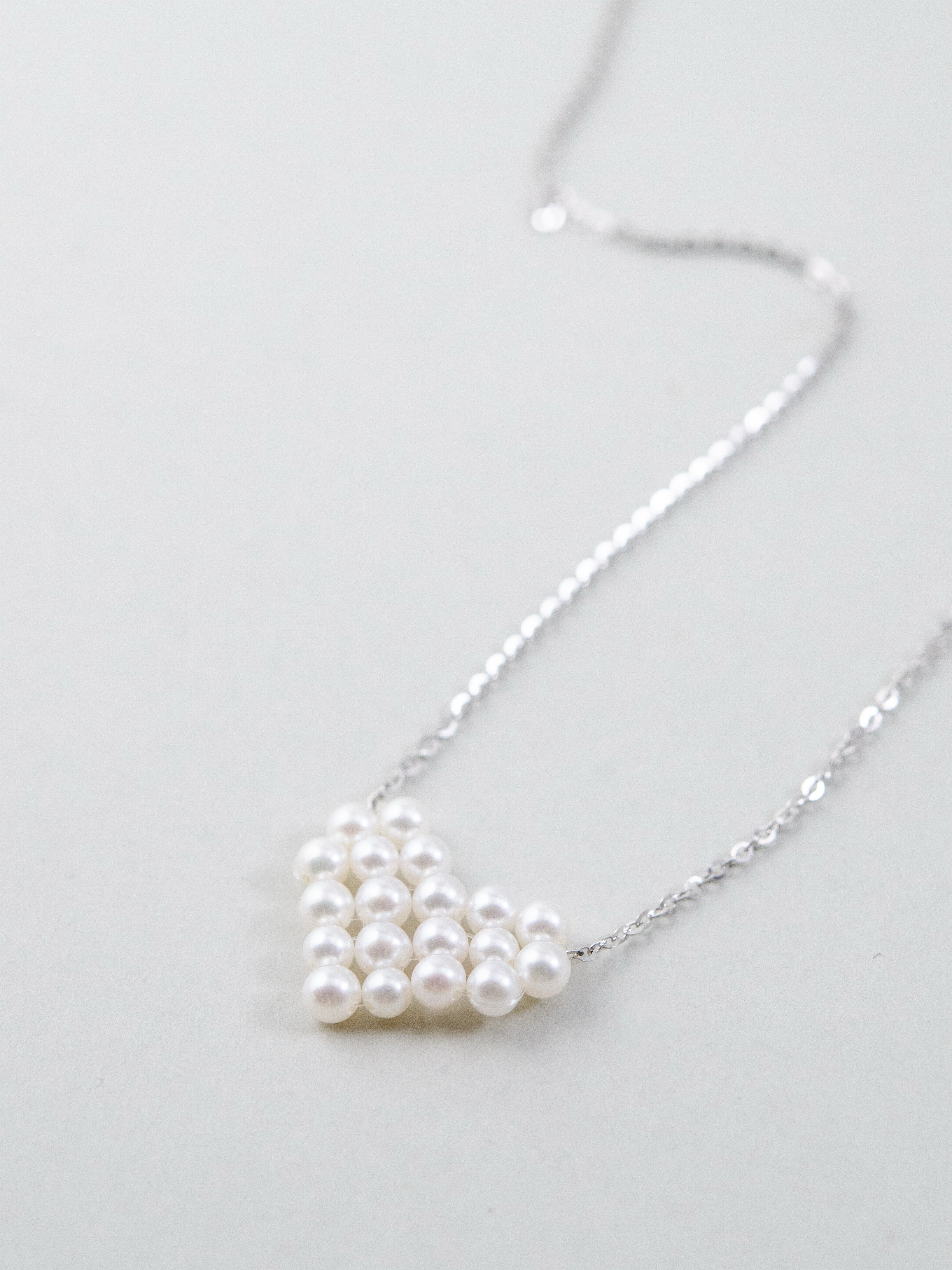 淡水パール ハート ネックレス - 【大人可愛い】小粒パールの純白