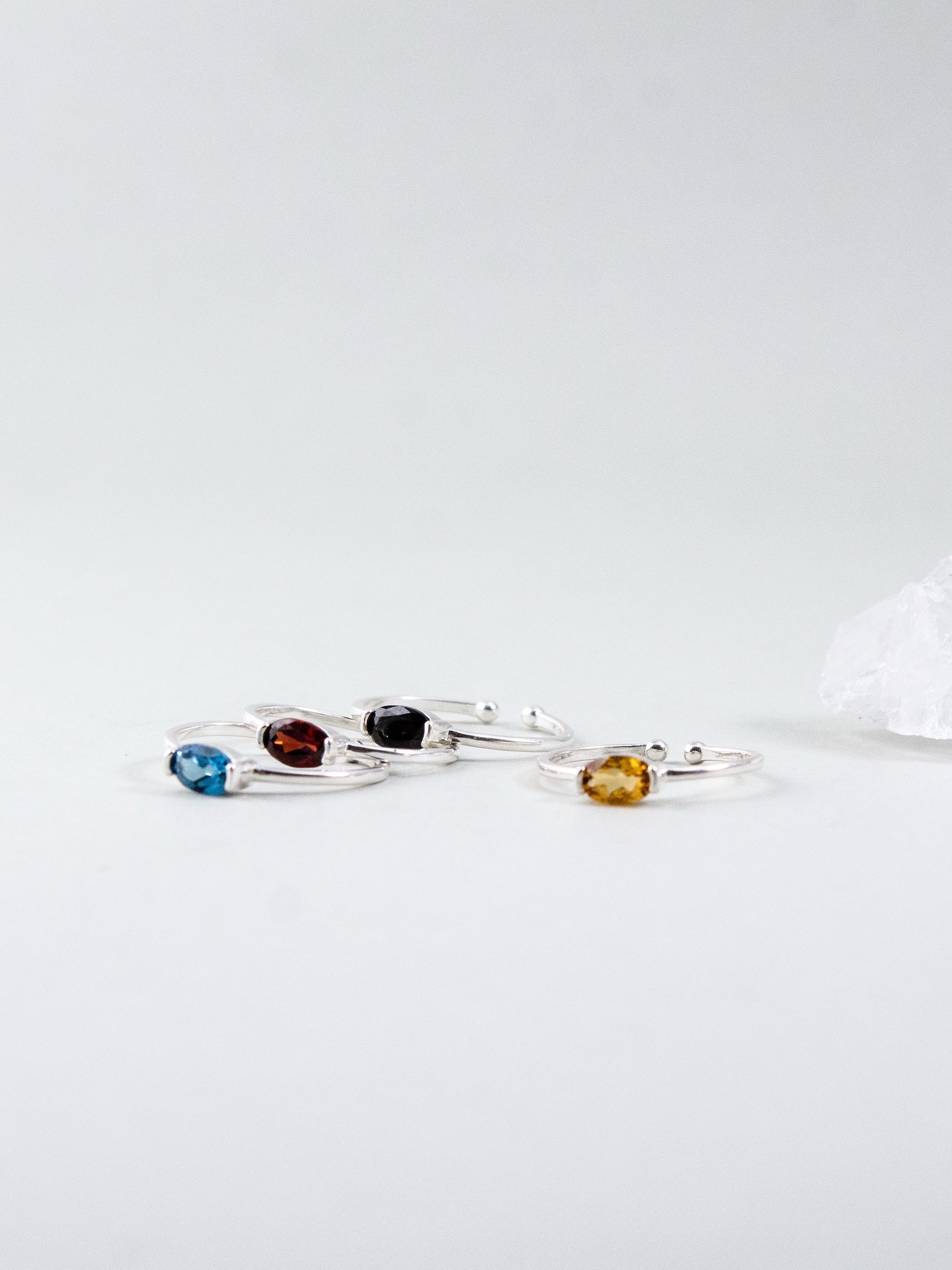 選べる天然石 リング - 【フリーサイズ】ガーネット/シトリン/トパーズ