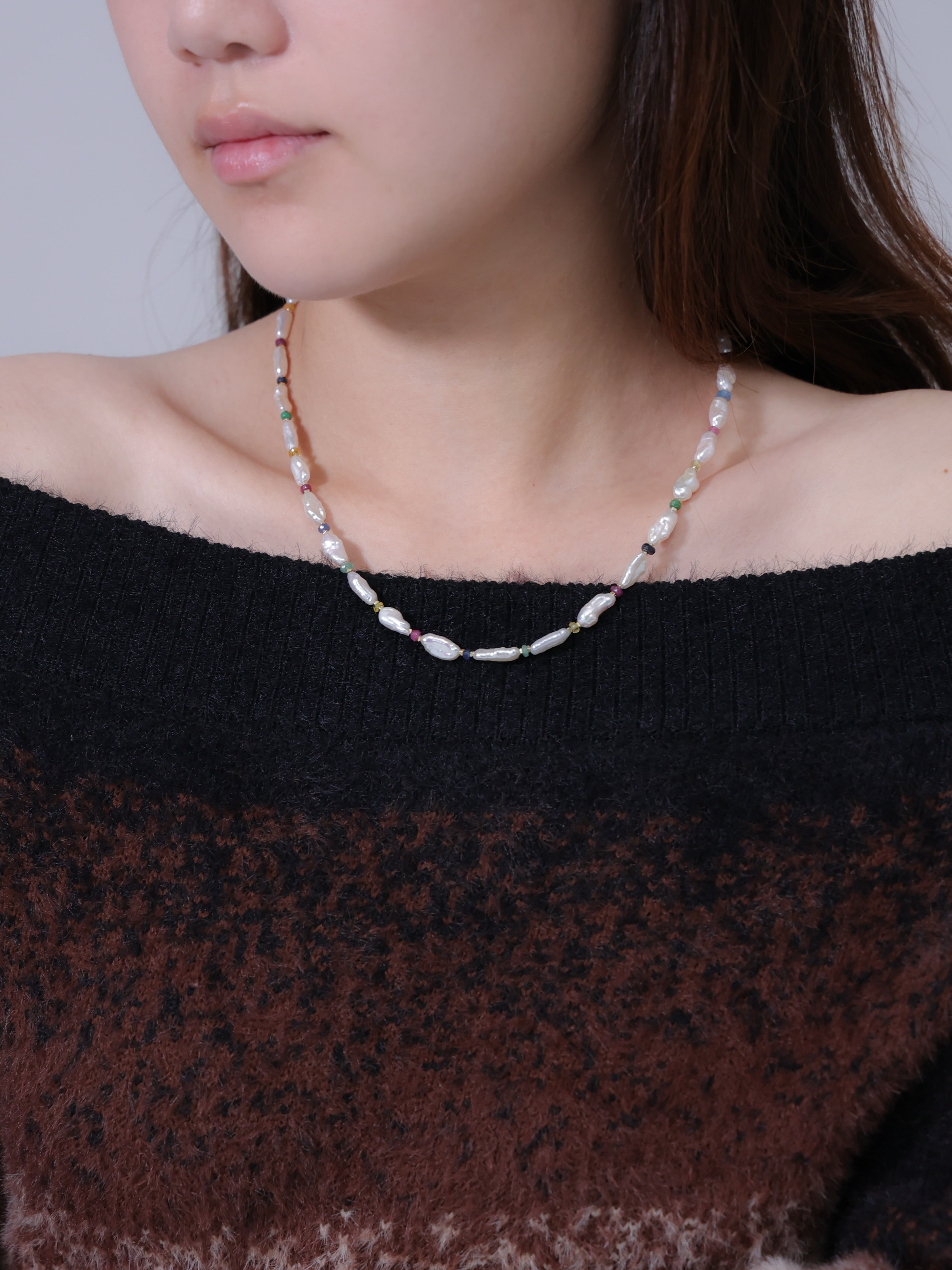 【6月 誕生石】淡水パール マルチカラー | 華奢 ビーズ K14Gメッキ