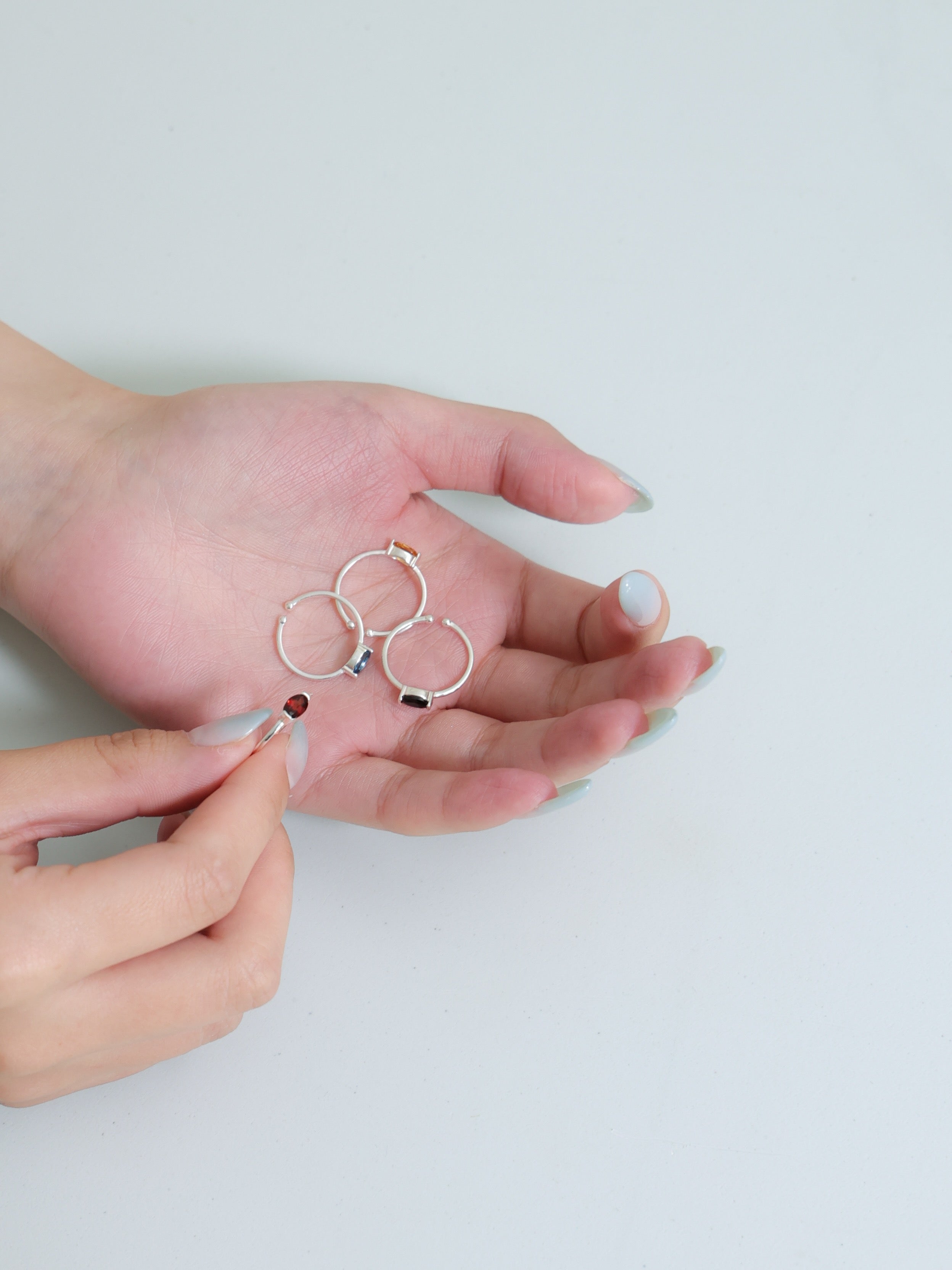 選べるカラー 天然石リング重ね 付け