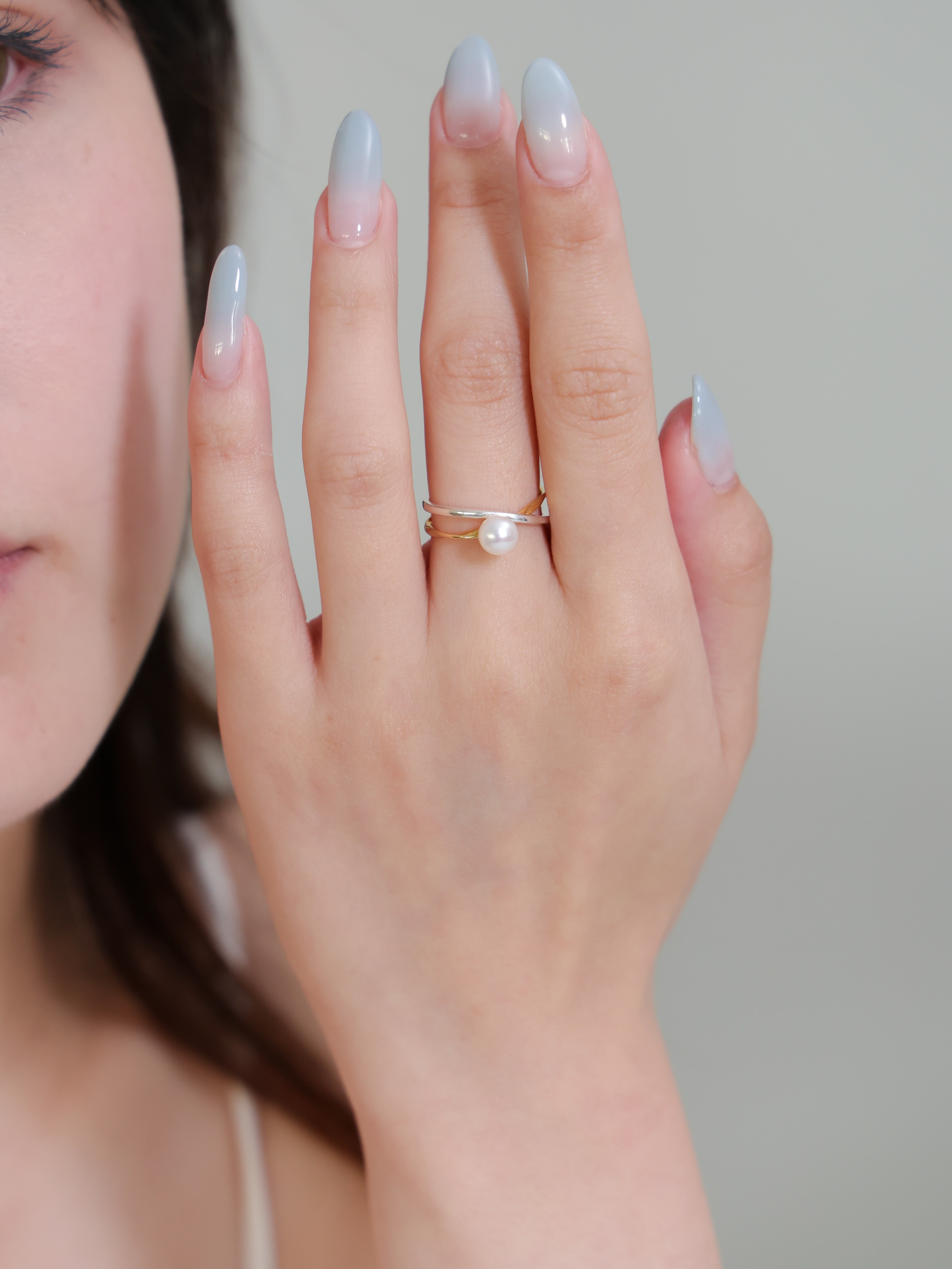 S925シンプル 一 粒 パール リング