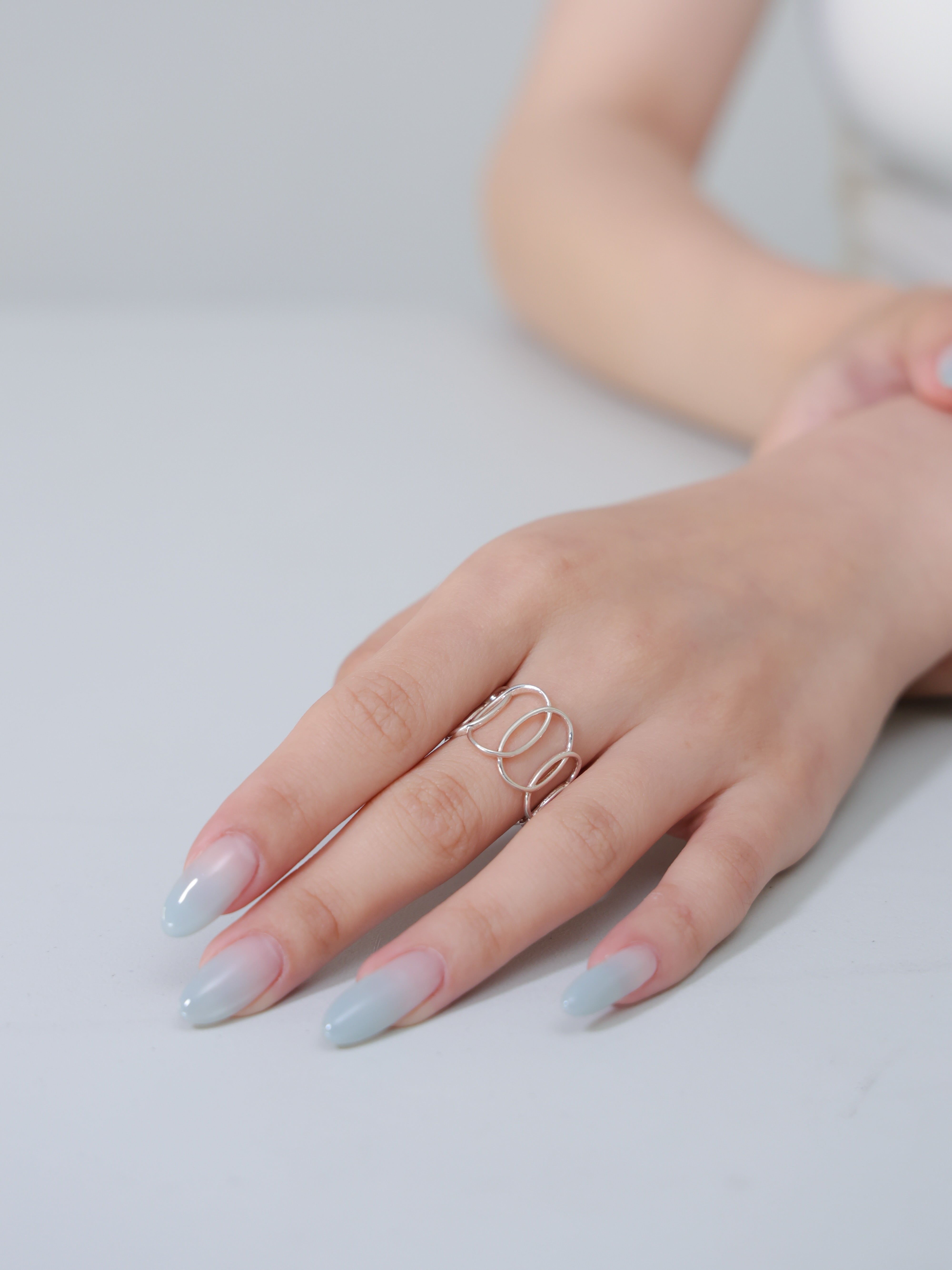 Silver ring LUCINE 2023 | Overlapping rings | Elegant design