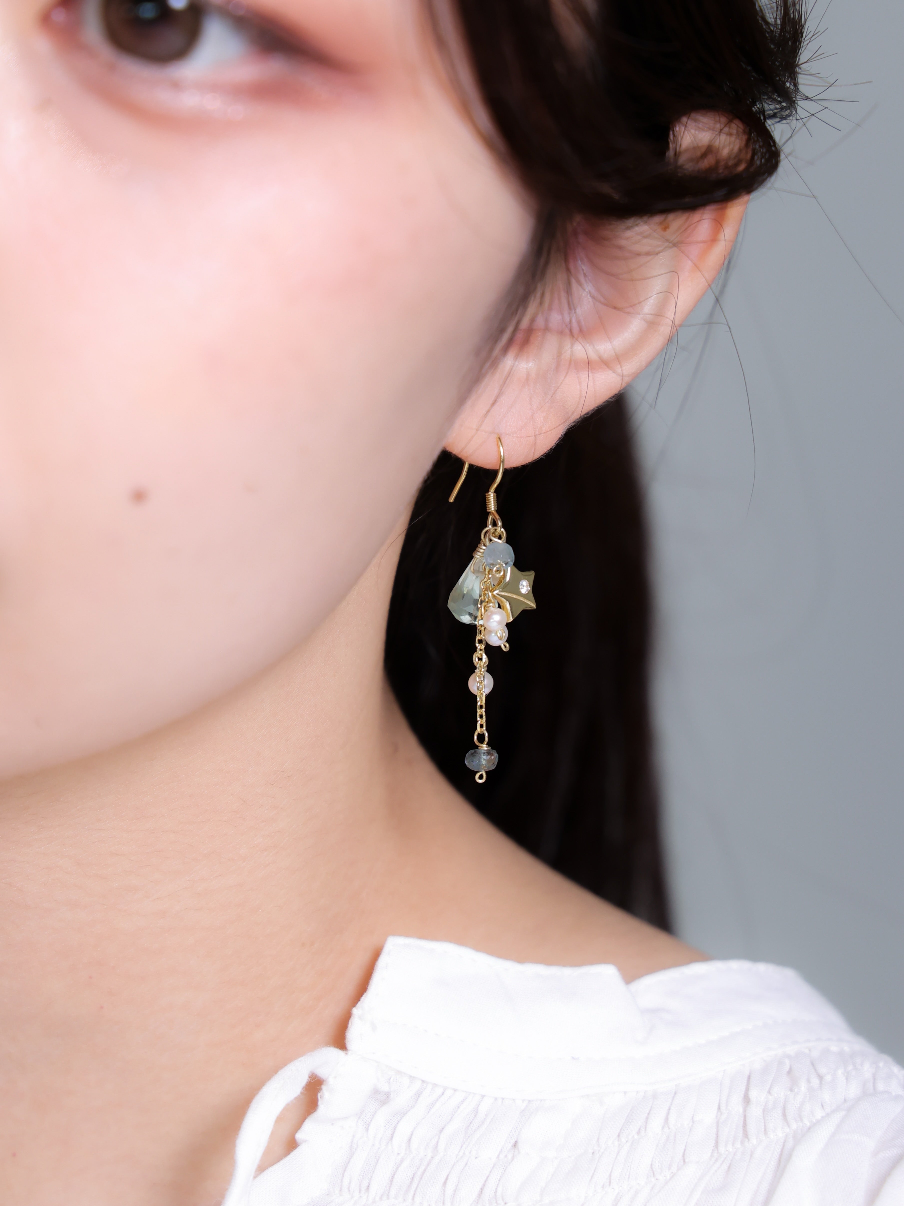 デートスタイル星と月のピアス