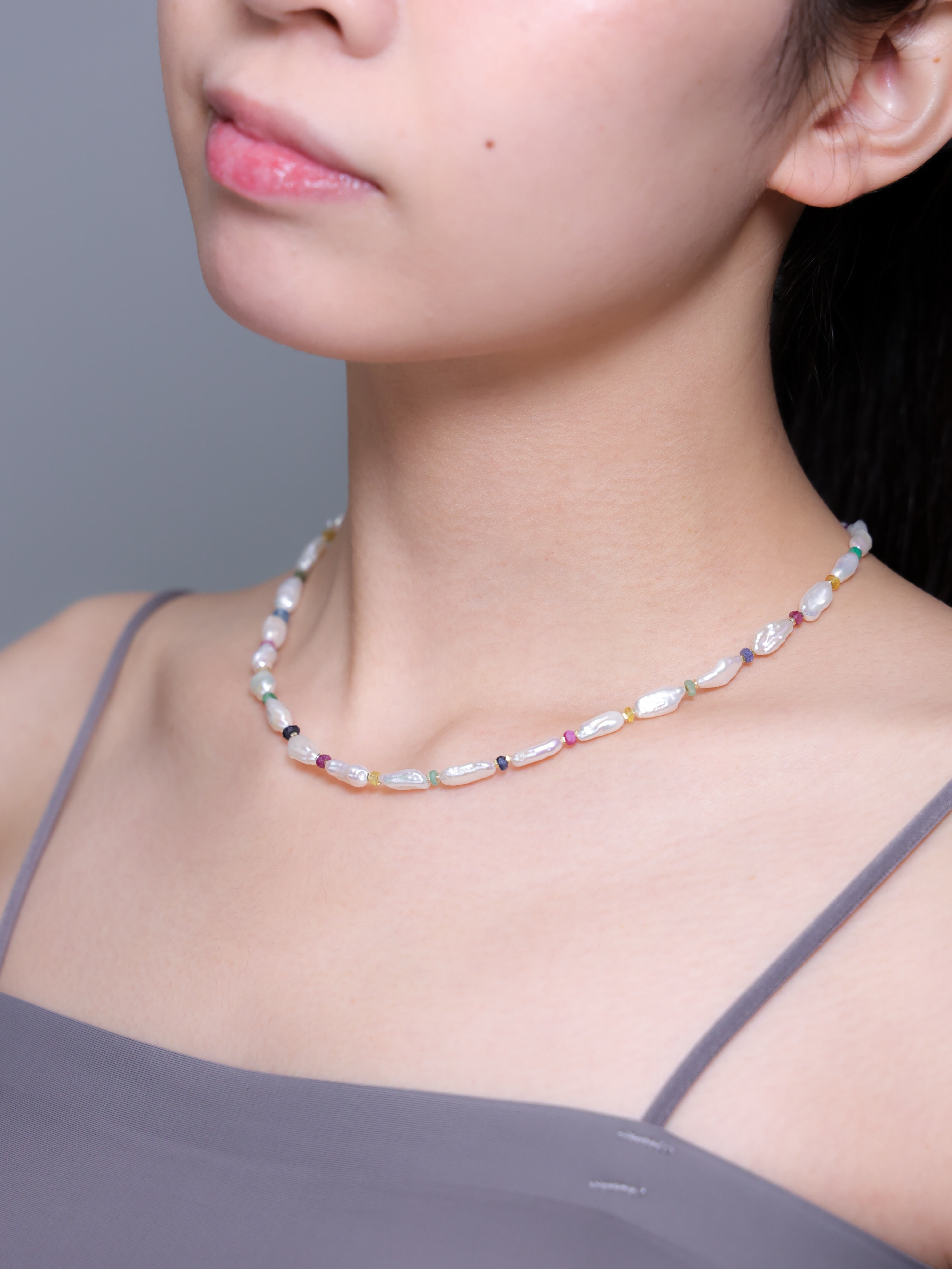 【6月 誕生石】淡水パール マルチカラー | 華奢 ビーズ K14Gメッキ