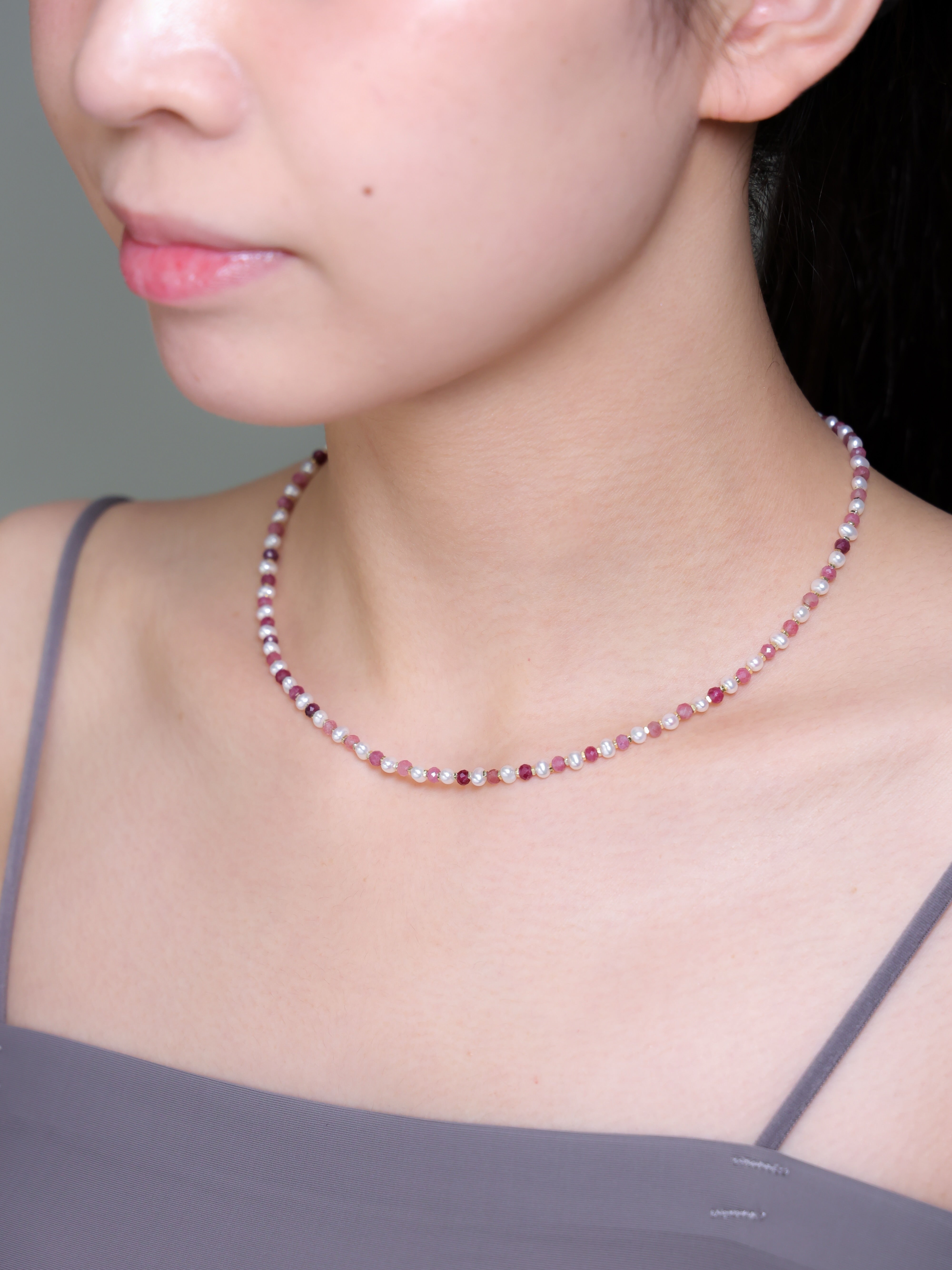 【10月・6月 誕生石】ピンクトルマリン 淡水パール | 華奢 K14Gメッキ SV925