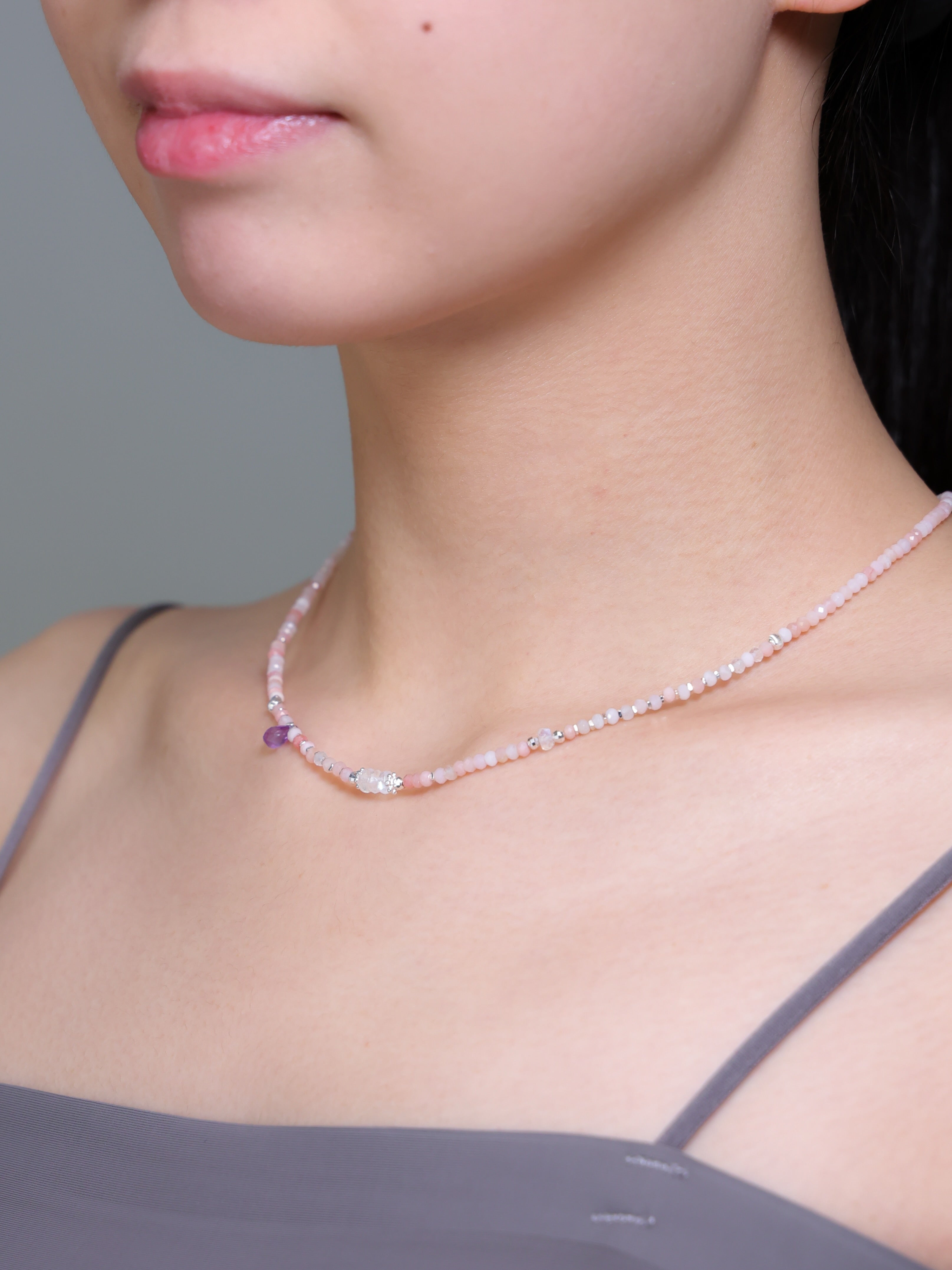 【2月・6月・10月 誕生石】オパール アメジスト ムーンストーン | 華奢 SV925