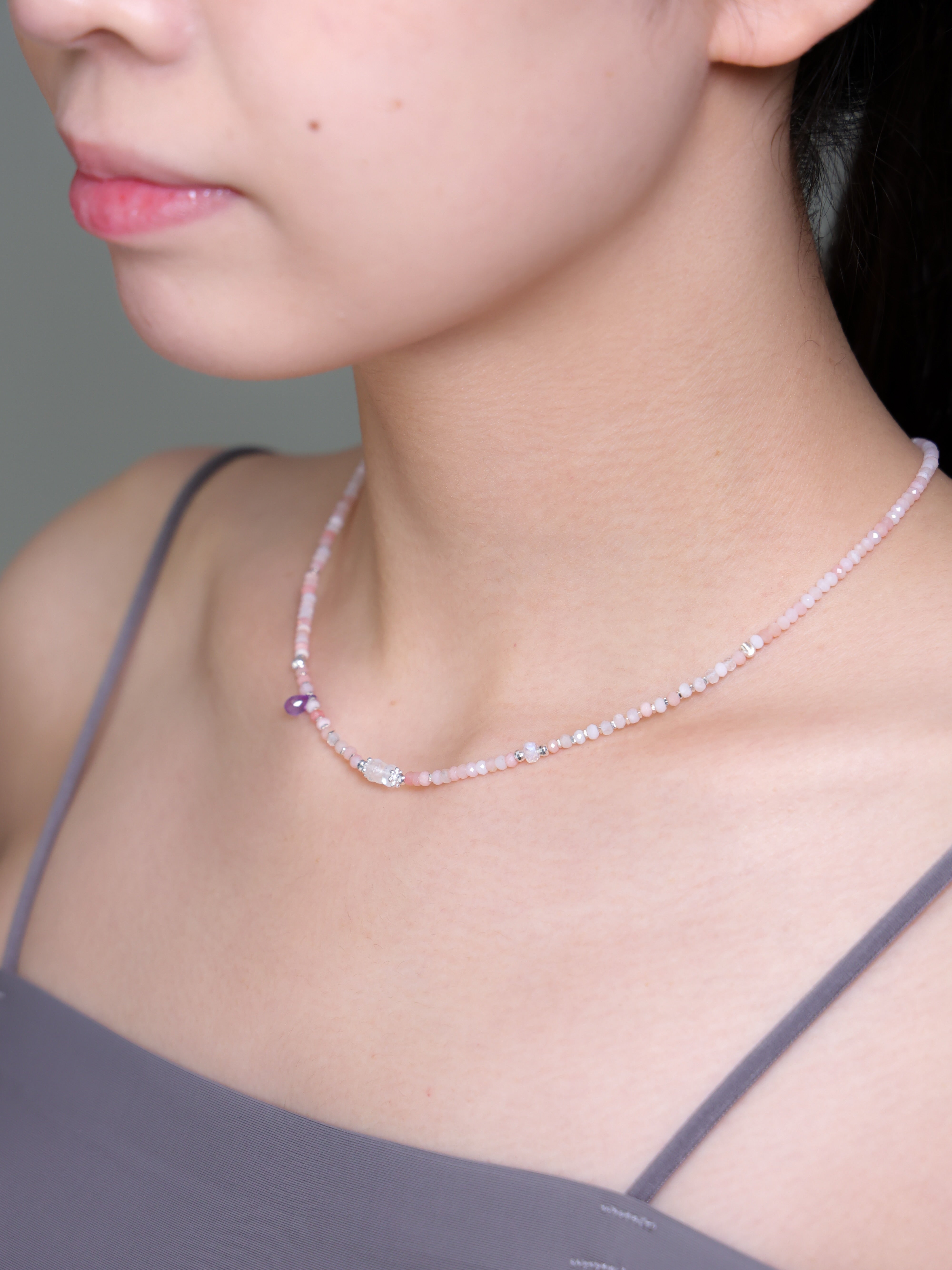 【2月・6月・10月 誕生石】オパール アメジスト ムーンストーン | 華奢 SV925