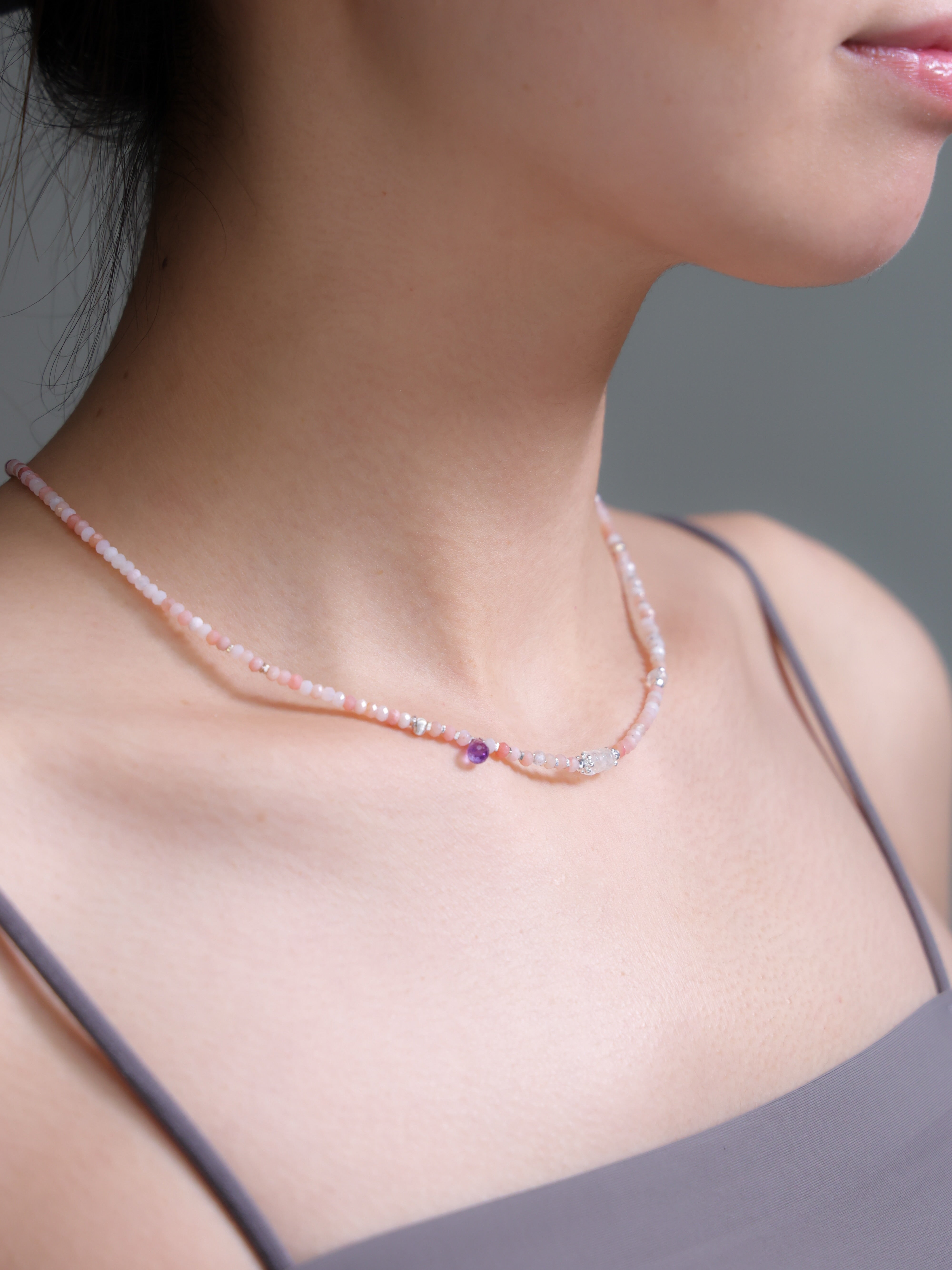 【2月・6月・10月 誕生石】オパール アメジスト ムーンストーン | 華奢 SV925