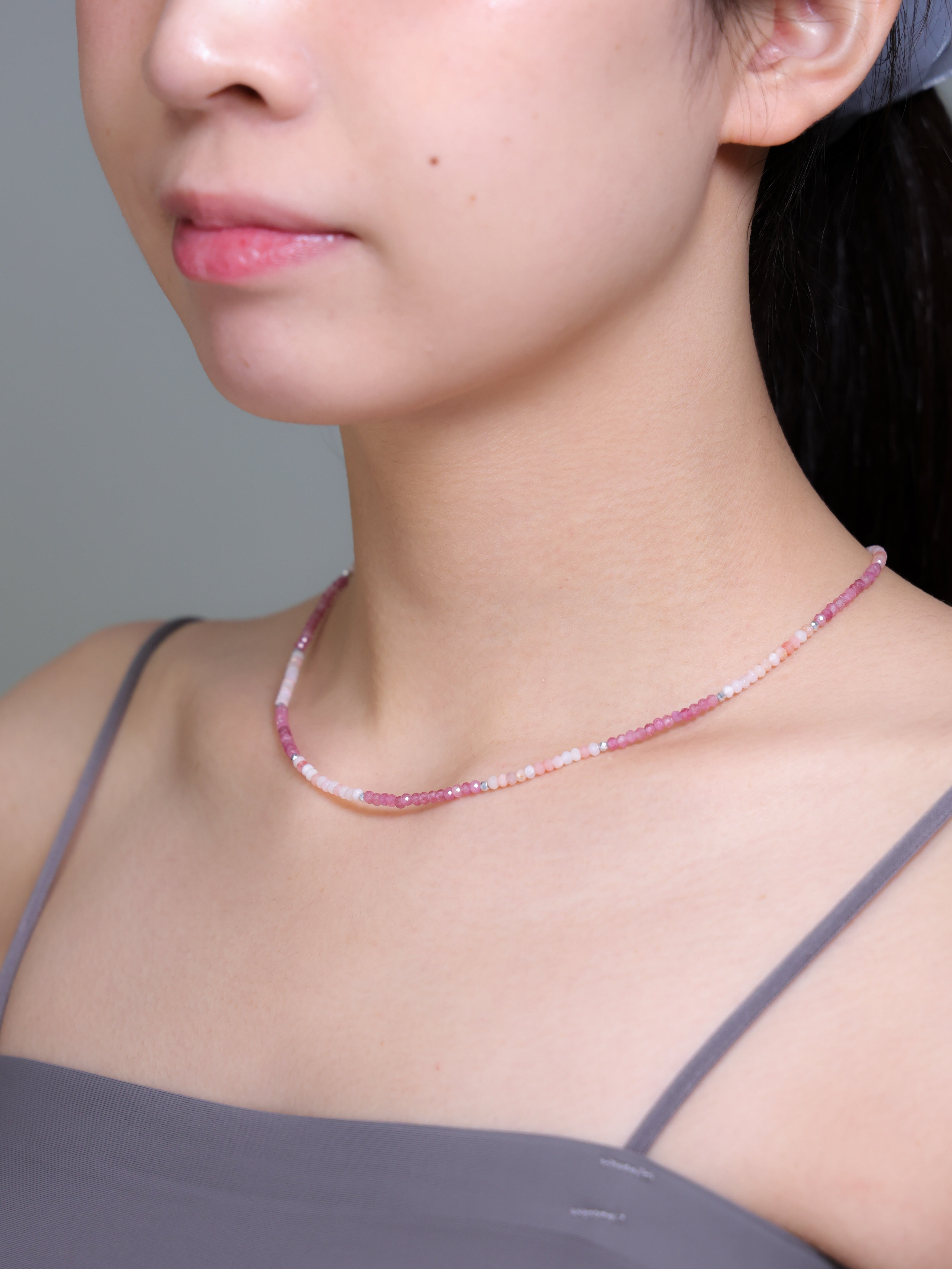 【10月 誕生石】ピンクトルマリン オパール | 華奢 上品 SV925