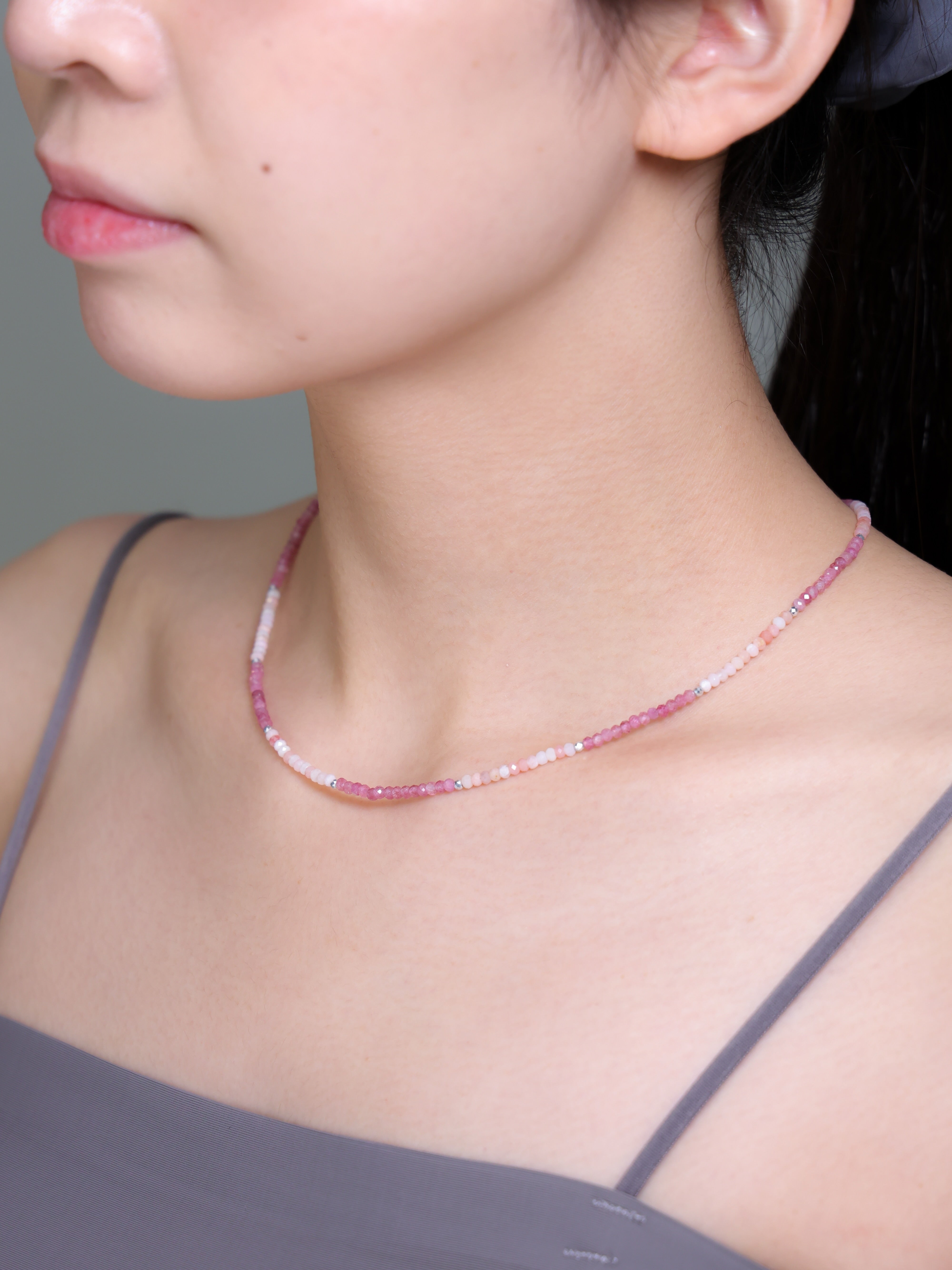 【10月 誕生石】ピンクトルマリン オパール | 華奢 上品 SV925