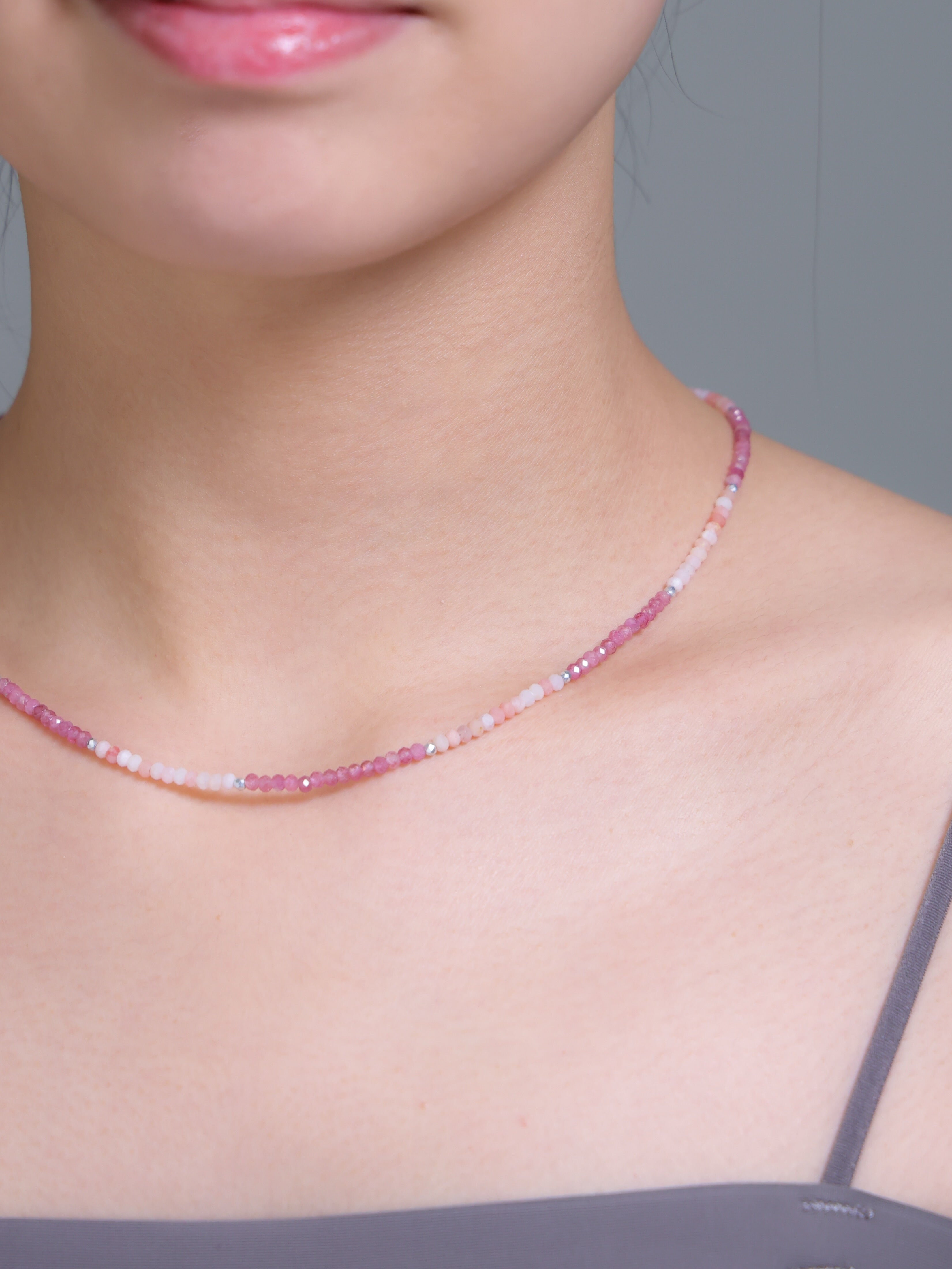 【10月 誕生石】ピンクトルマリン オパール | 華奢 上品 SV925