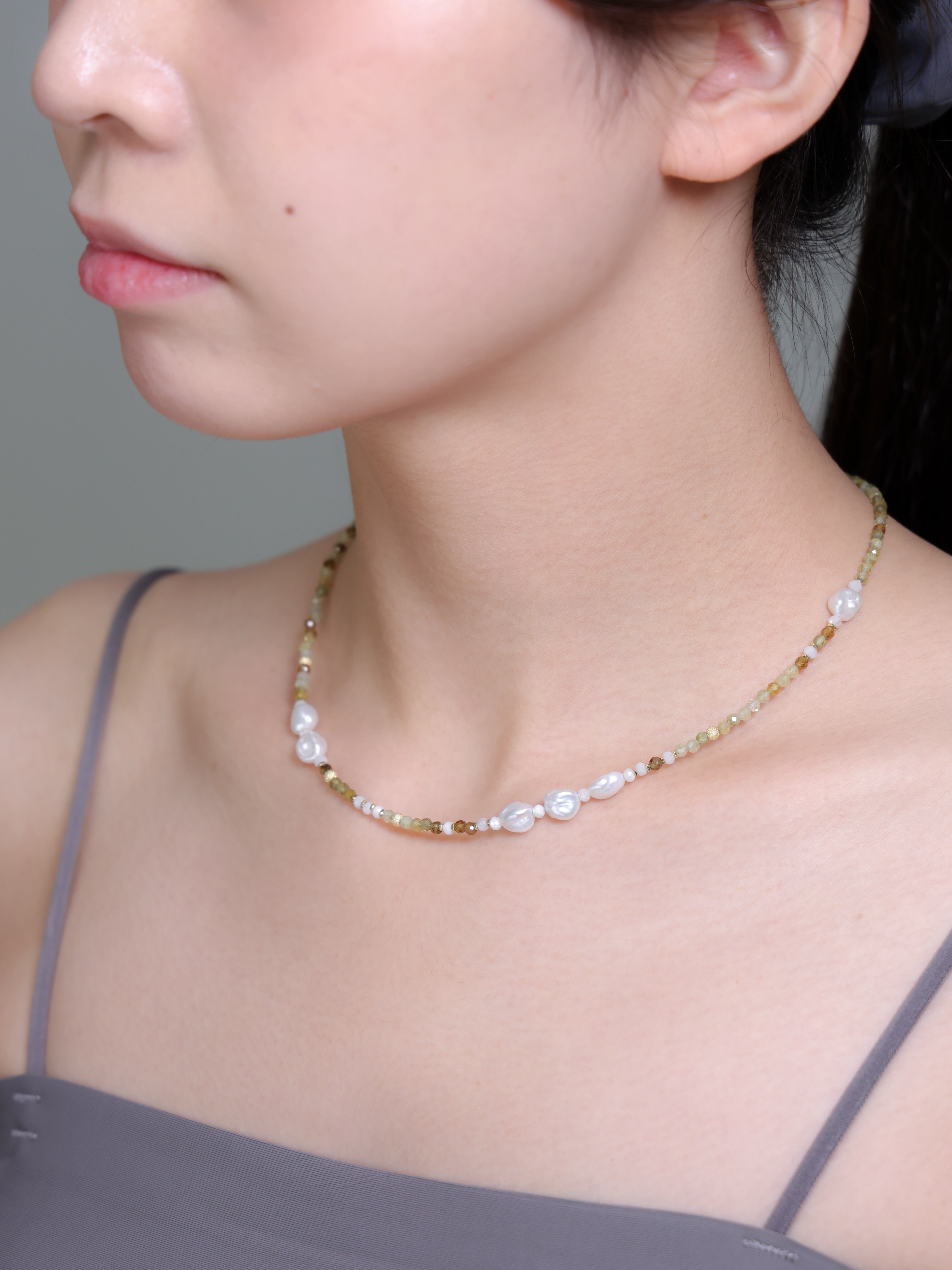 【1月・6月 誕生石】ガーネット 淡水パール ネックレス | 華奢 上品 SV925