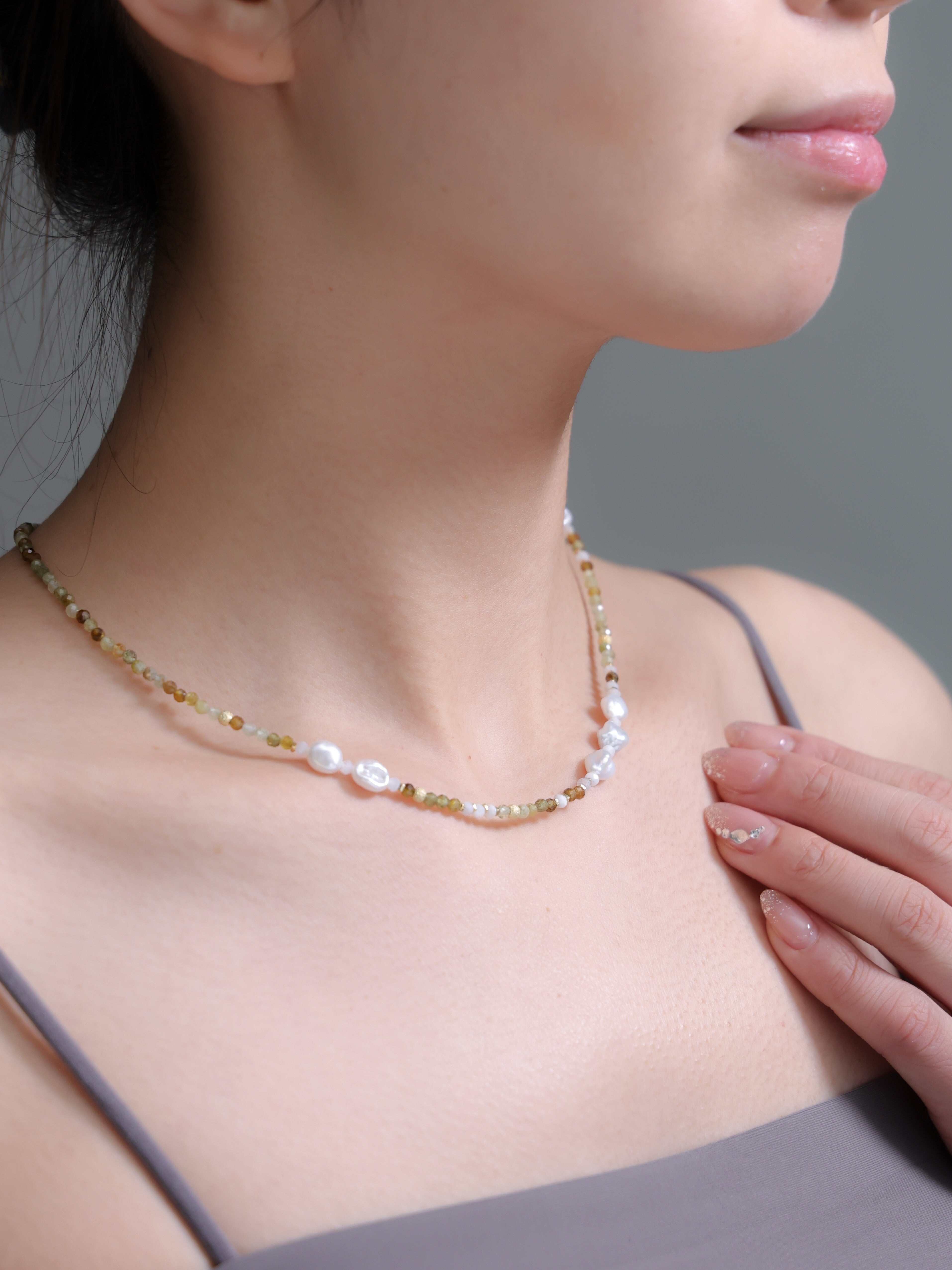 【1月・6月 誕生石】ガーネット 淡水パール ネックレス | 華奢 上品 SV925