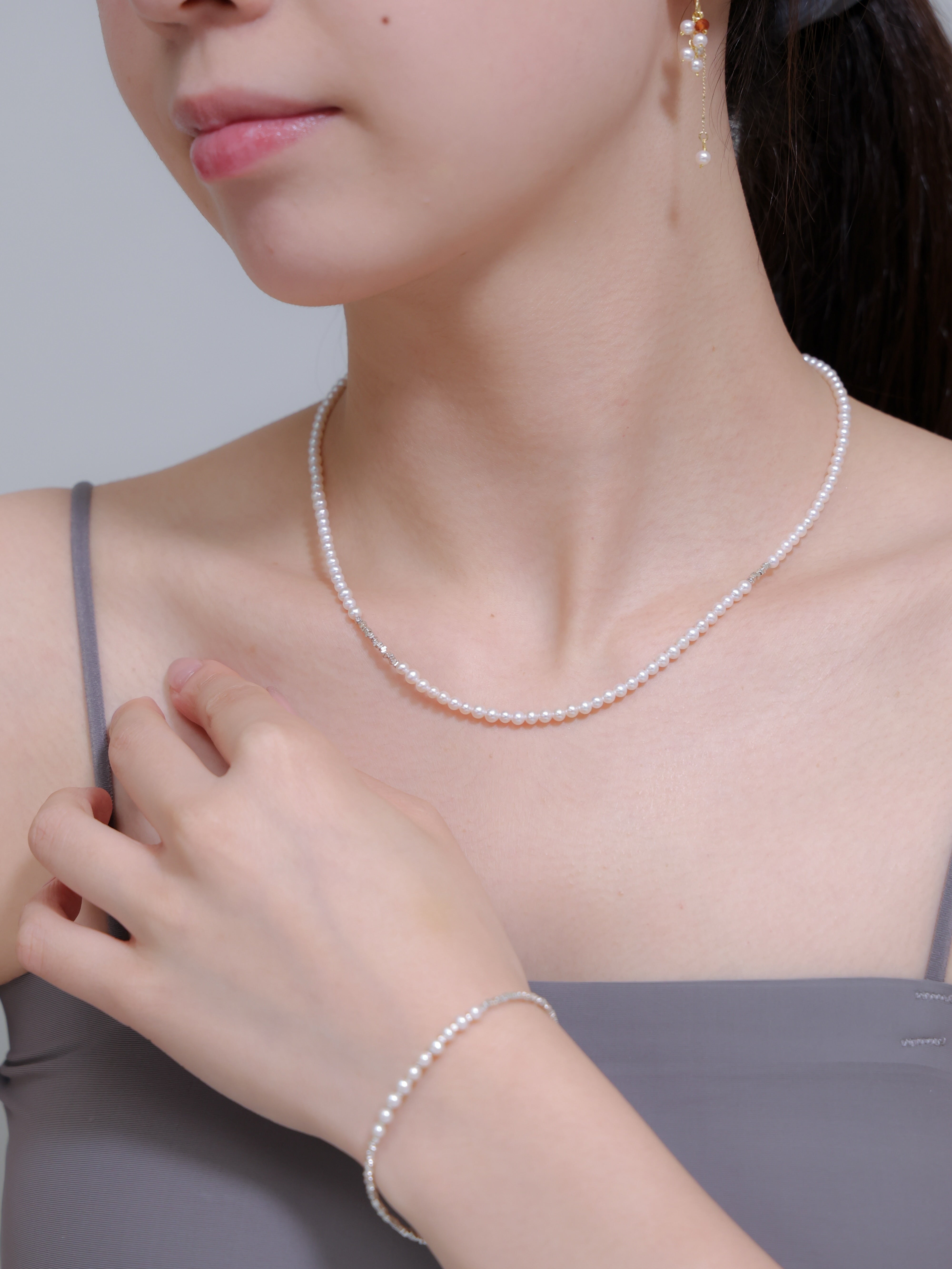 【6月 誕生石】淡水パール 小粒 ネックレス | 華奢 ミニマル SV925
