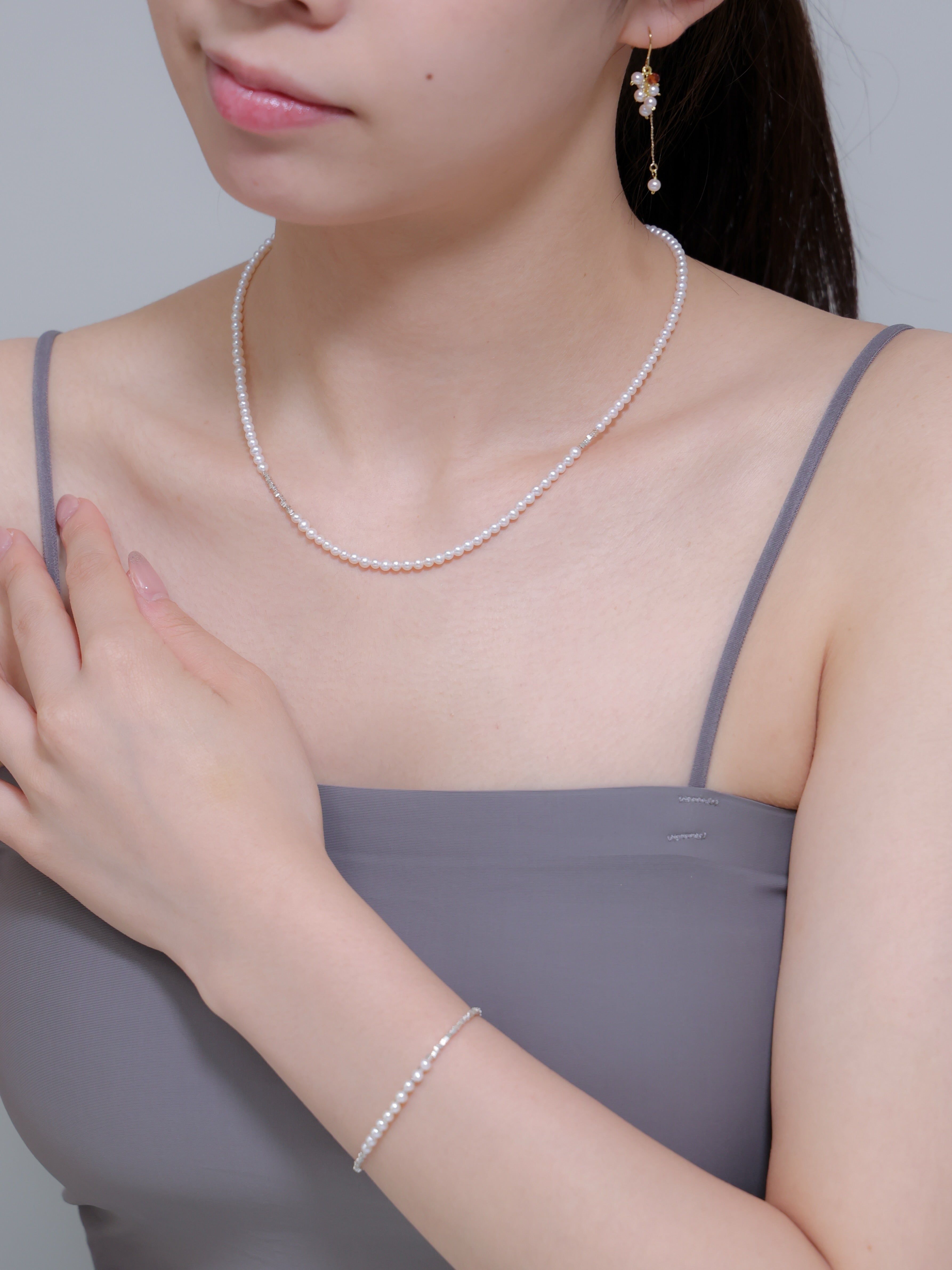 【6月 誕生石】淡水パール 小粒 ネックレス | 華奢 ミニマル SV925