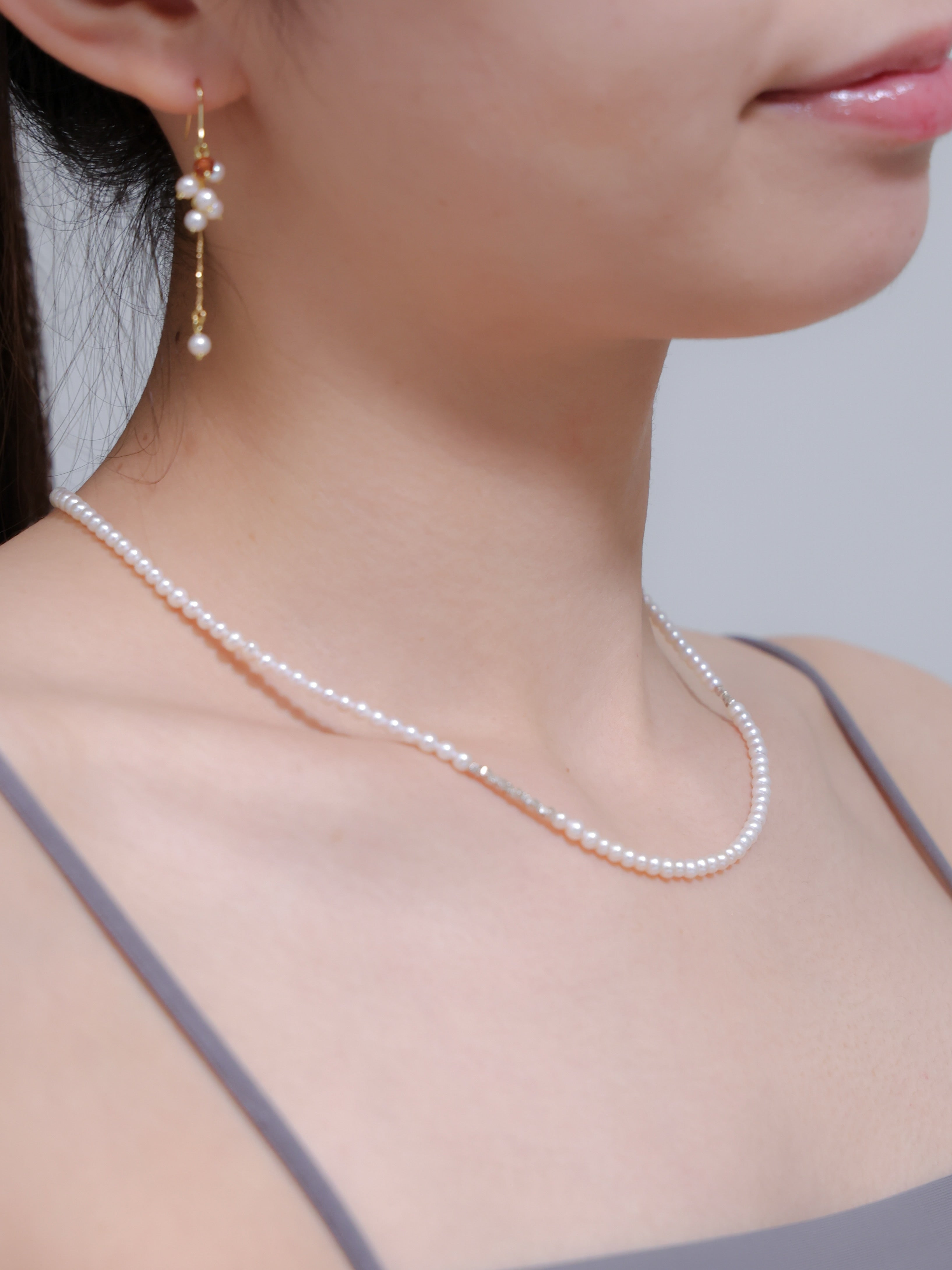 【6月 誕生石】淡水パール 小粒 ネックレス | 華奢 ミニマル SV925