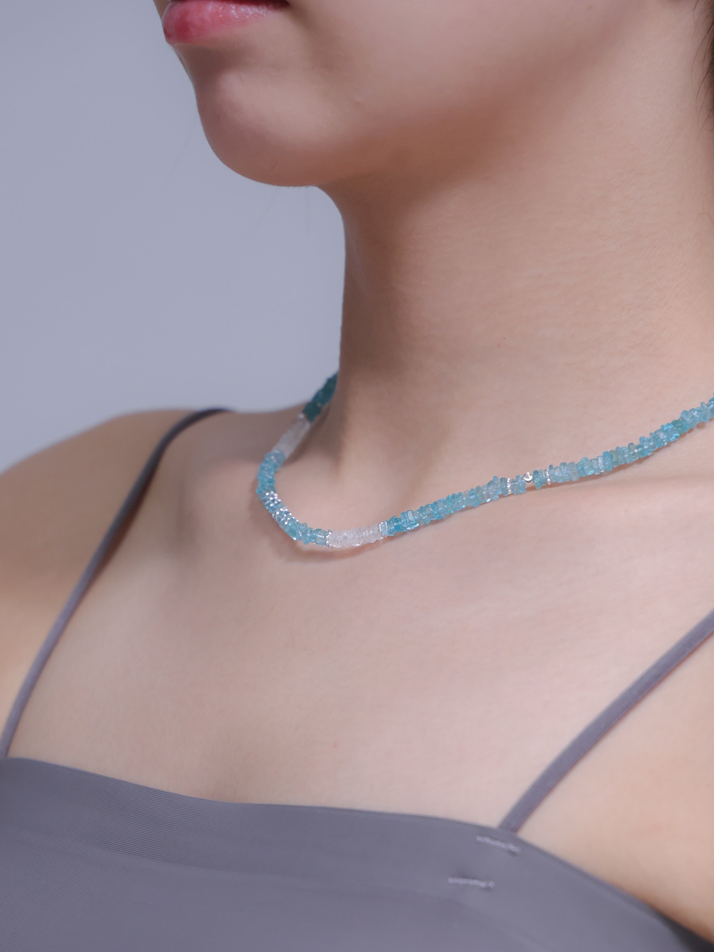 【海の雫】アパタイト×ムーンストーン ネックレス｜SV925