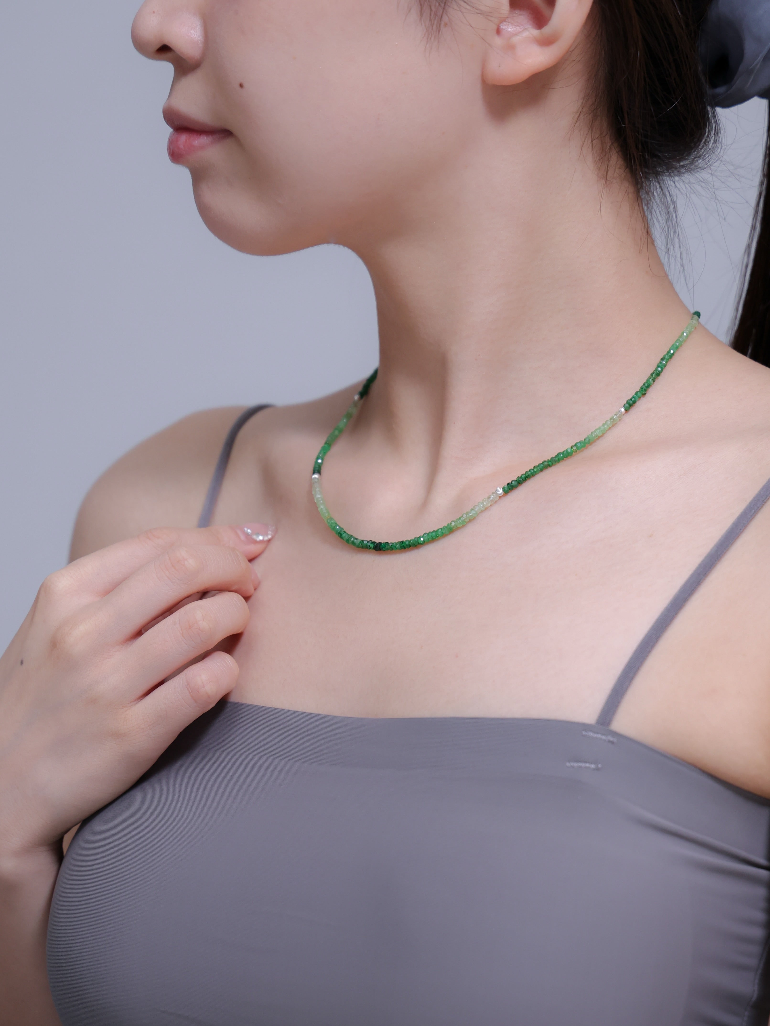 グリーンガーネット（ツァボライト） ネックレス｜SV925