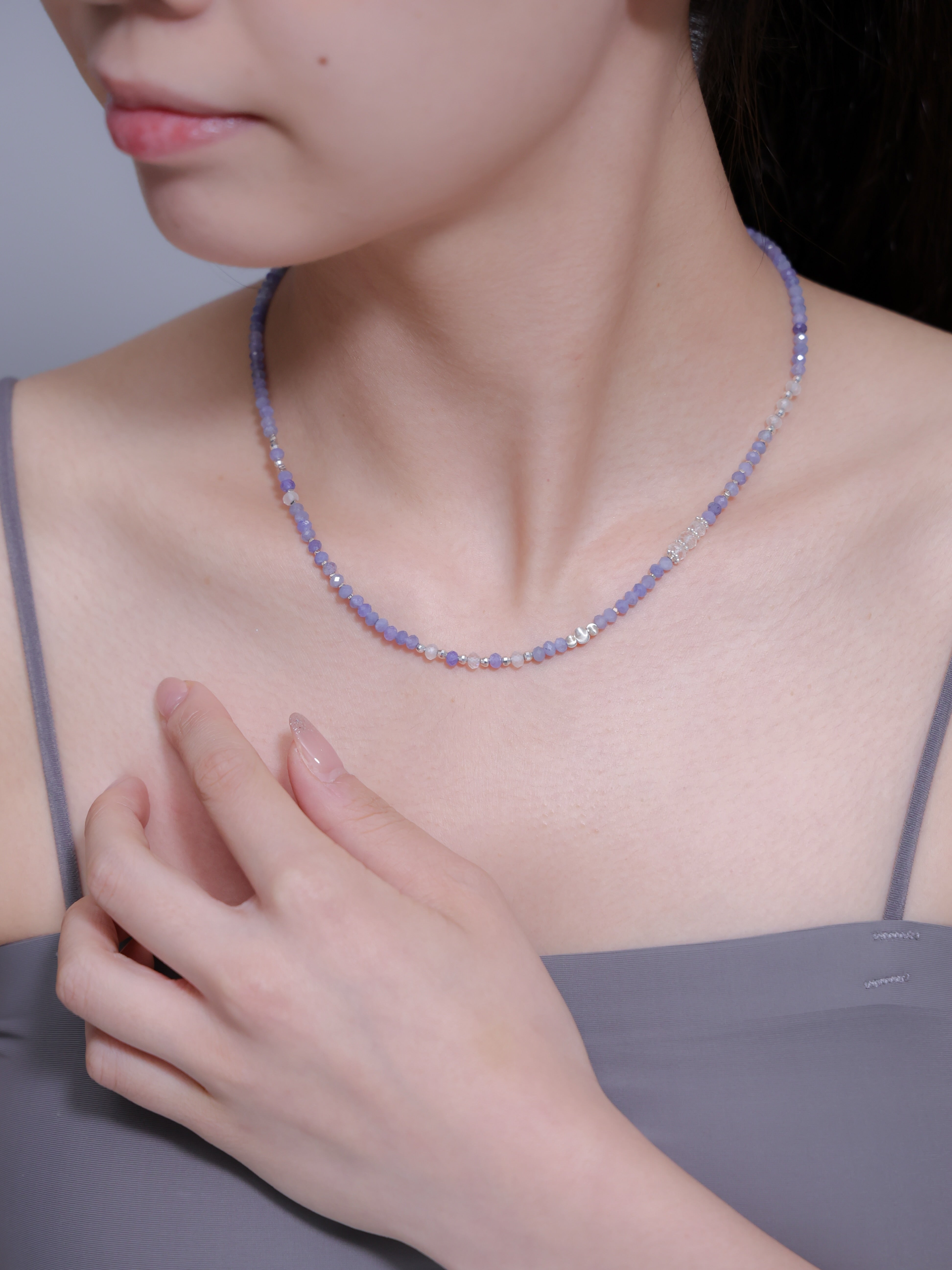 【12月・6月 誕生石】タンザナイト ムーンストーン | 華奢 上品 SV925