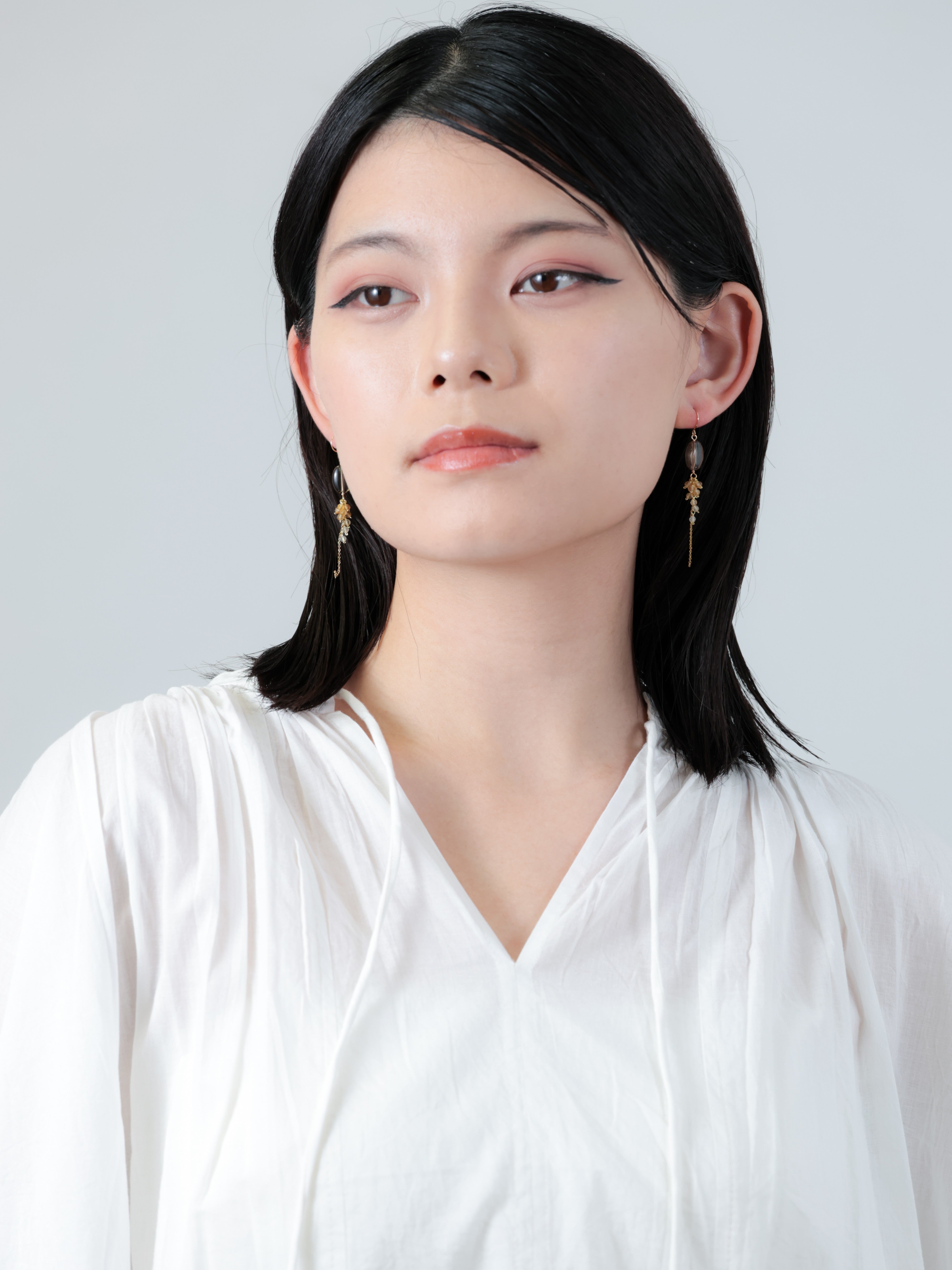 シトリン & スモーキークォーツ ピアス – LUCINE
