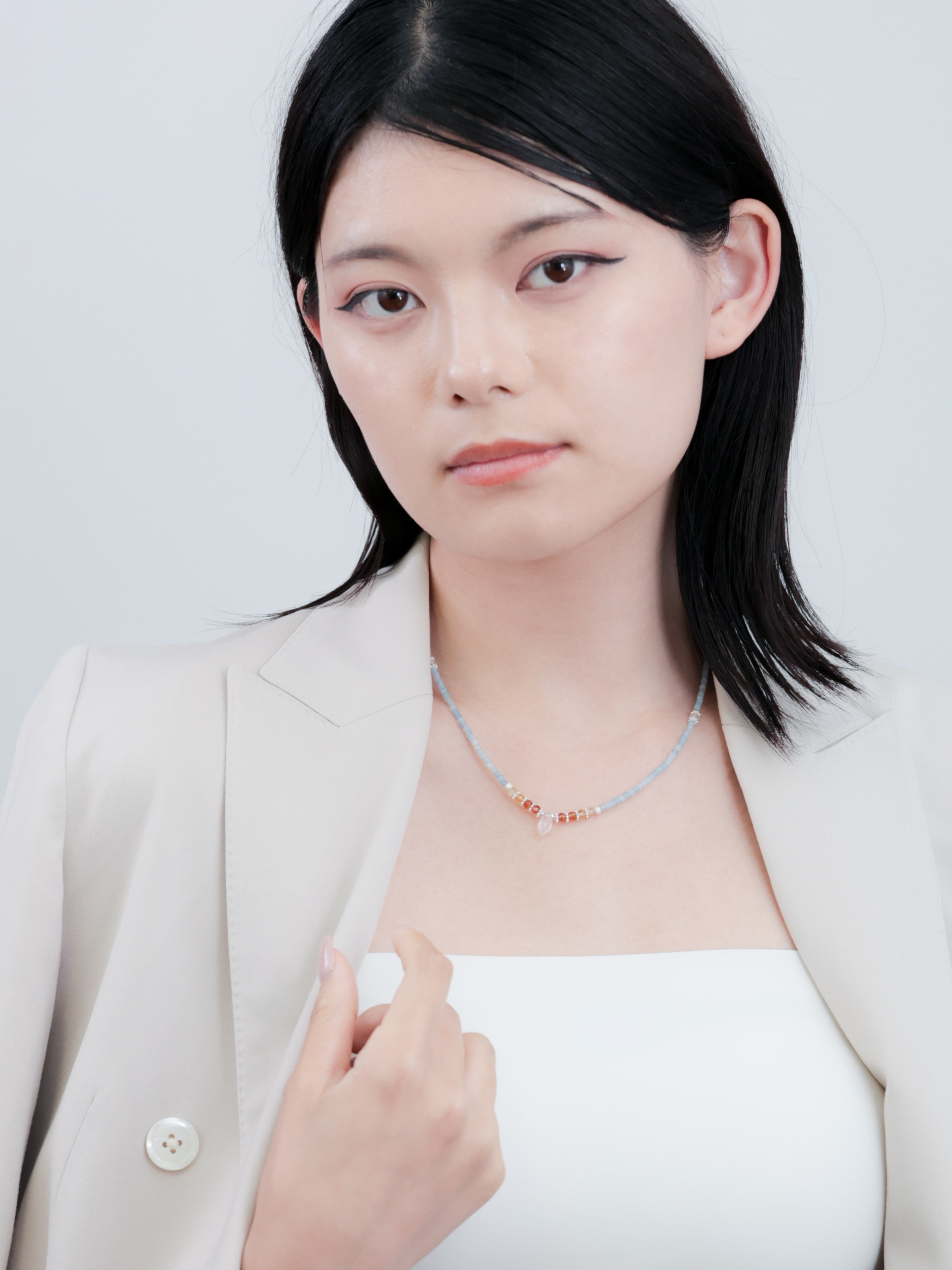アクアマリン & ローズクォーツ ネックレス – LUCINE