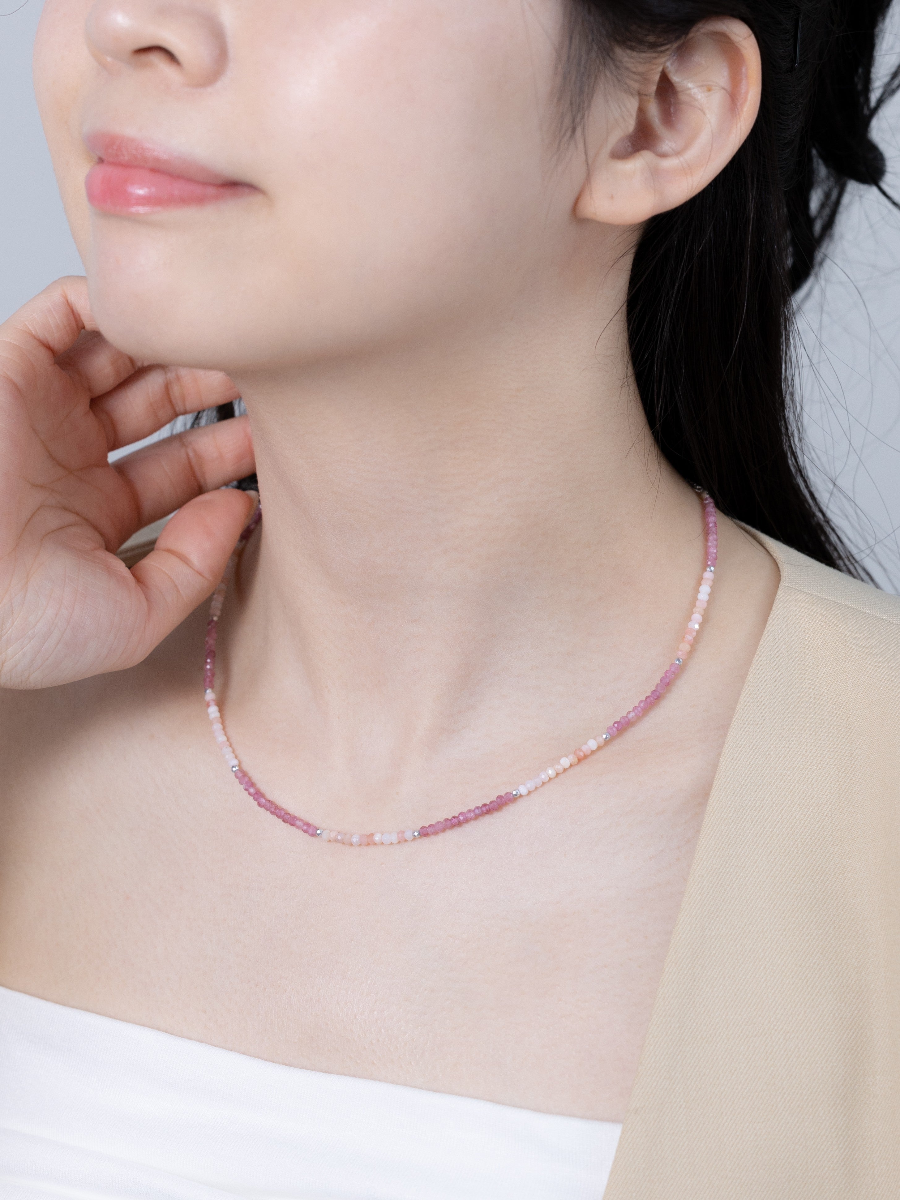 天然ピンクオパールネックレスボタン水晶入りＮＯ26-2570 ピンクトルマリン & オパール ネックレス – LUCINE