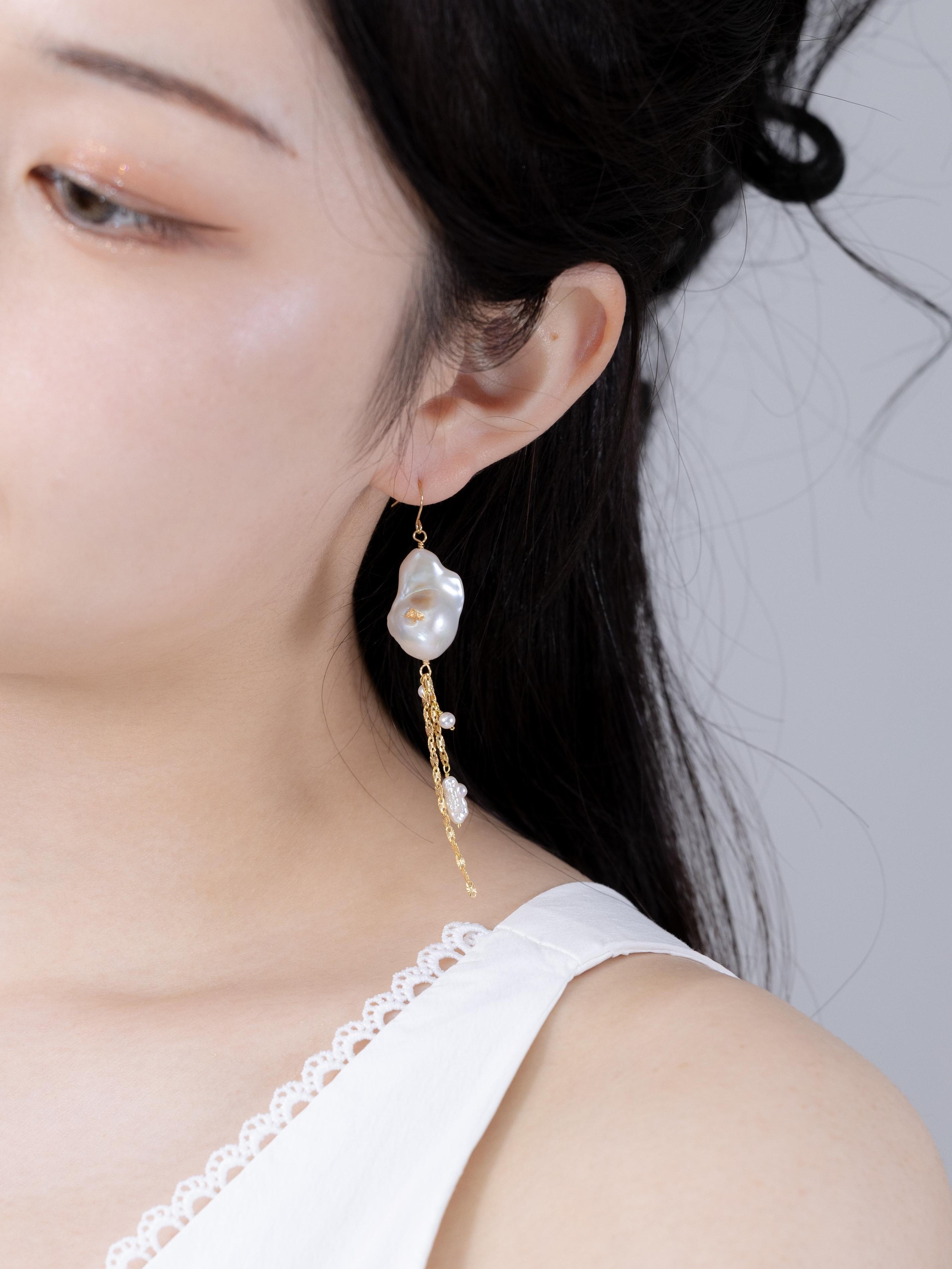 淡水パール ピアス – LUCINE
