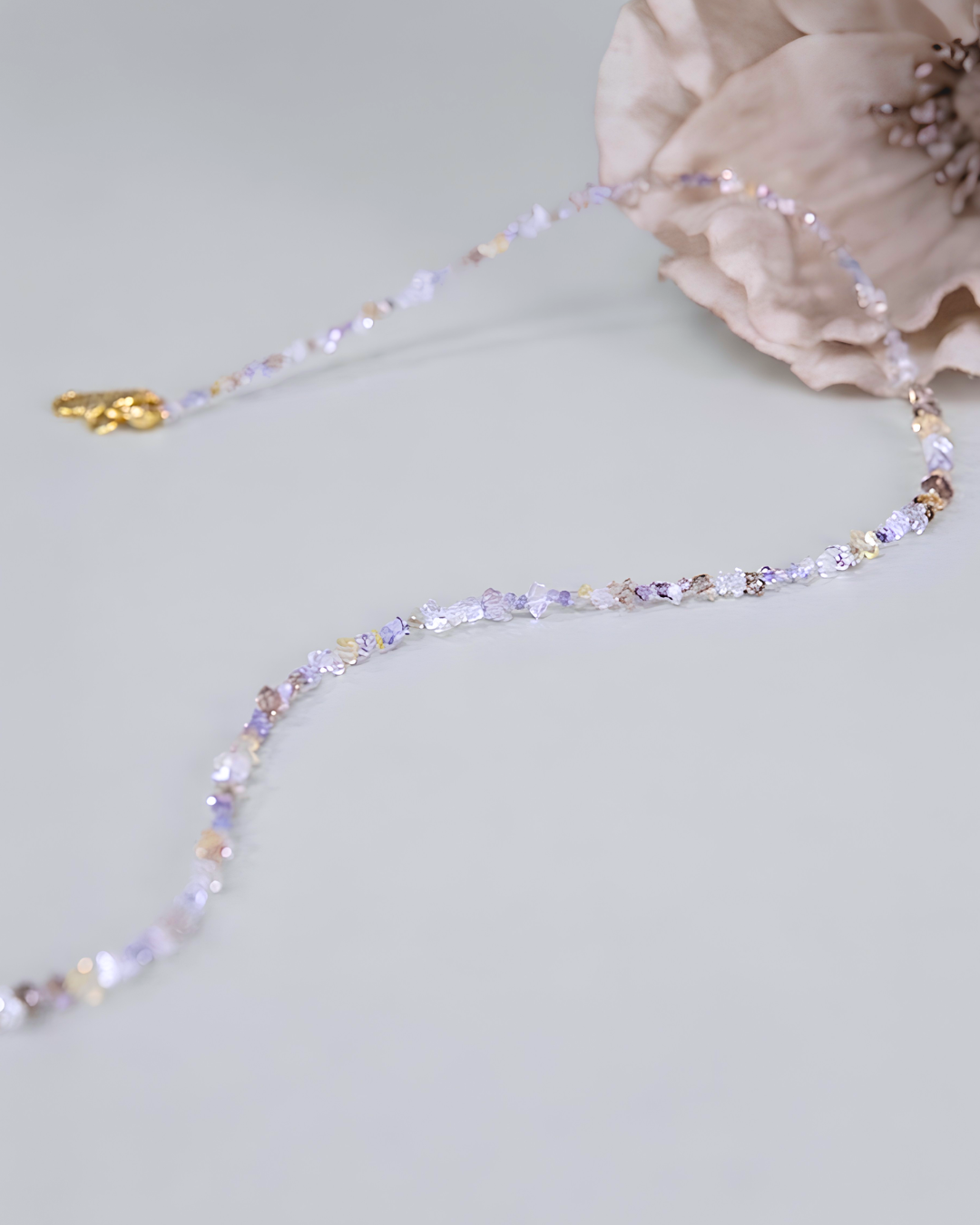 ハーキマーダイヤモンド ネックレス〈夜明けの結晶〉SV925(K14GP) ／ 希少石｜神戸アトリエ LUCINE