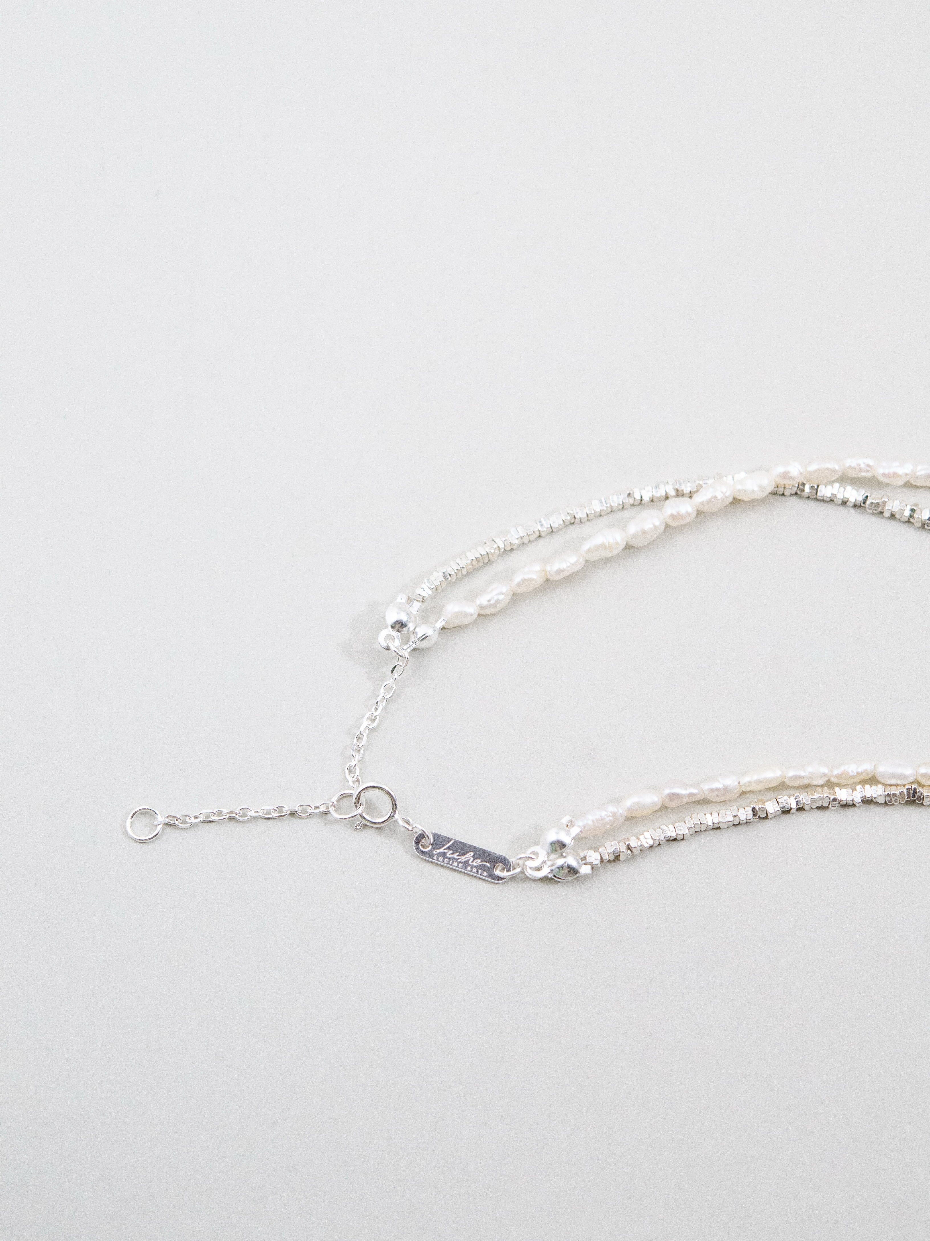 【6月 誕生石】淡水パール 2連 ネックレス | 華奢 ハートチャーム SV925