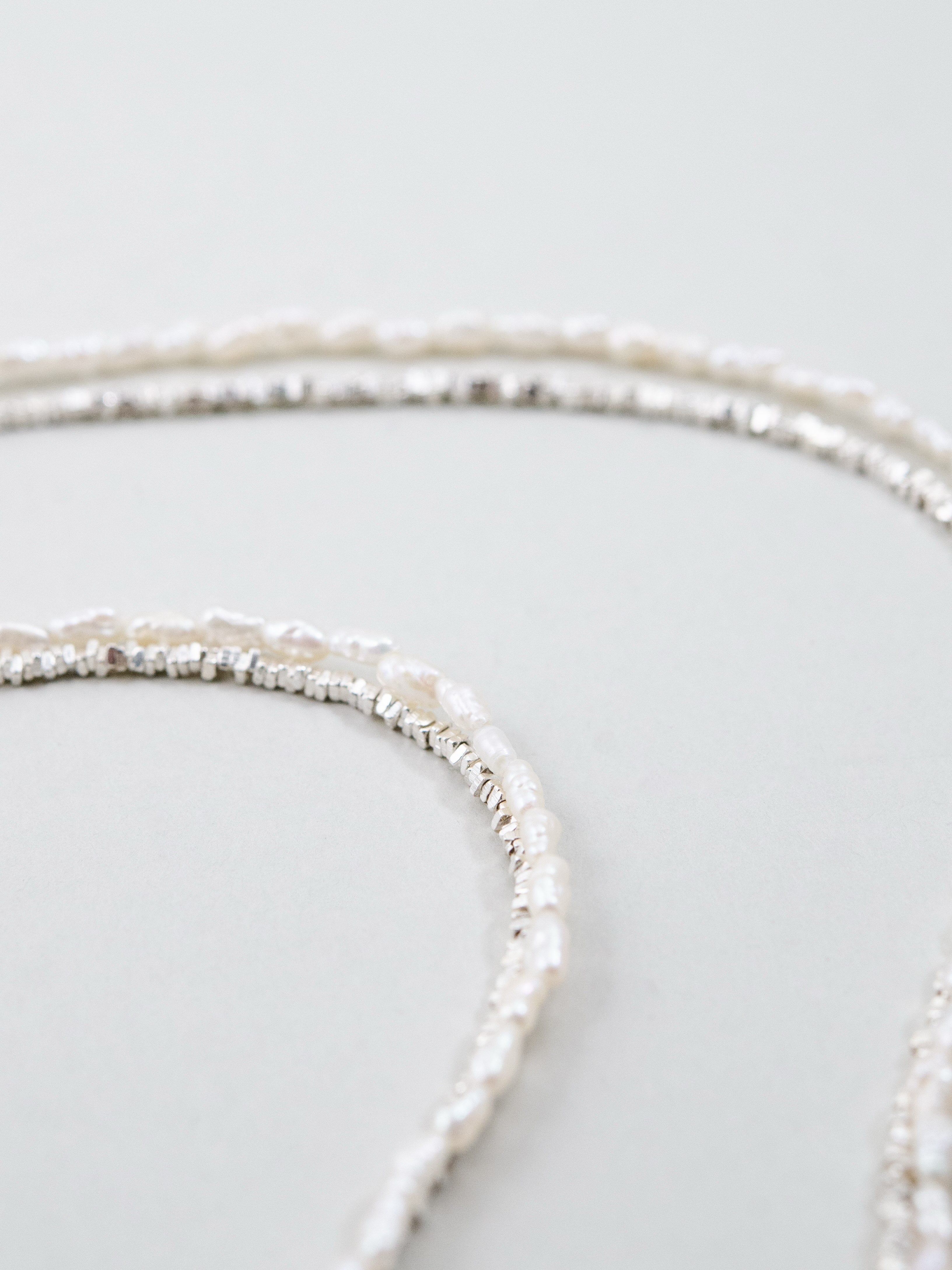 【6月 誕生石】淡水パール 2連 ネックレス | 華奢 ハートチャーム SV925