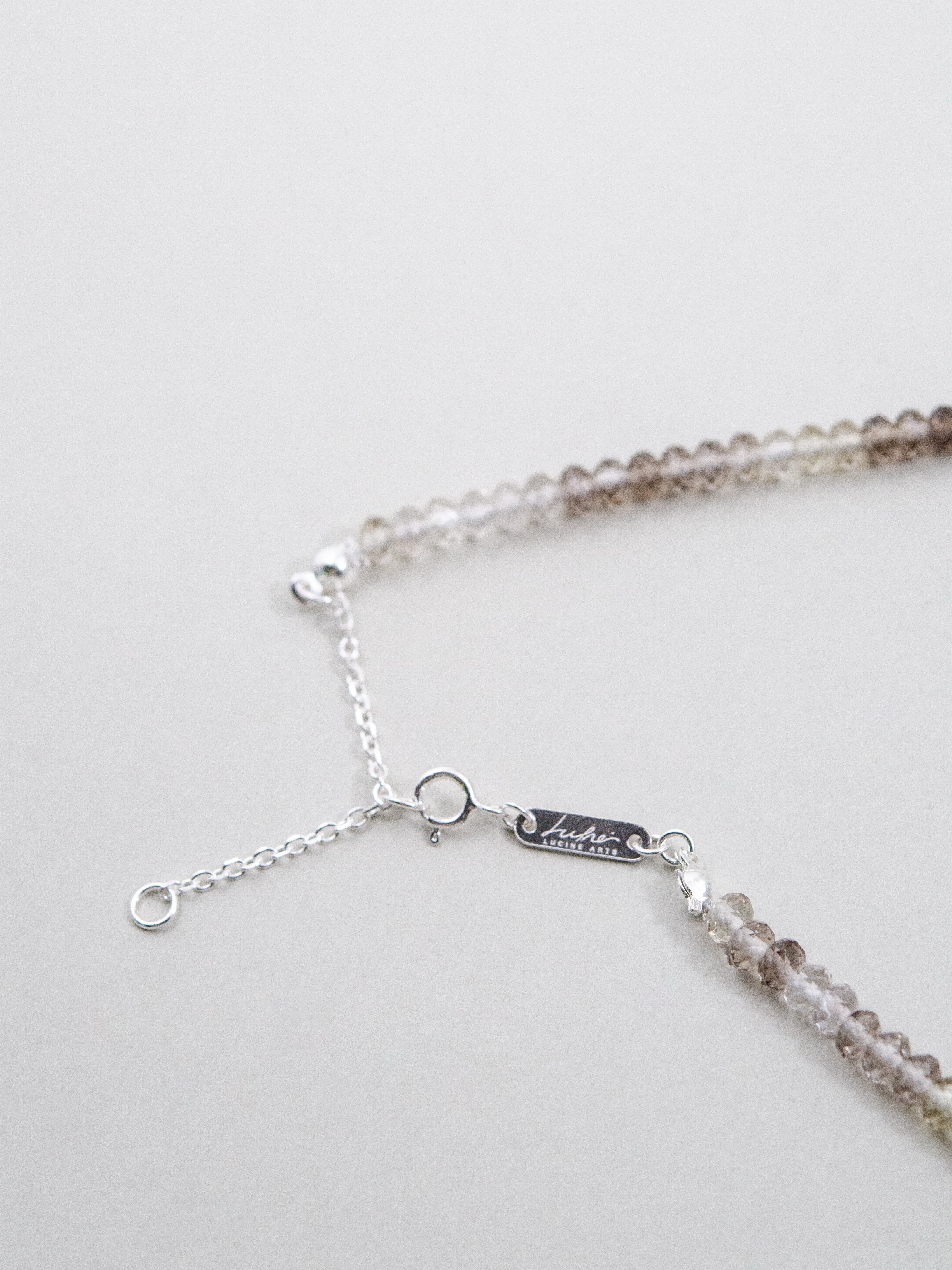 茶水晶 グラデーション ネックレス | 水晶花びら オンオフ使える