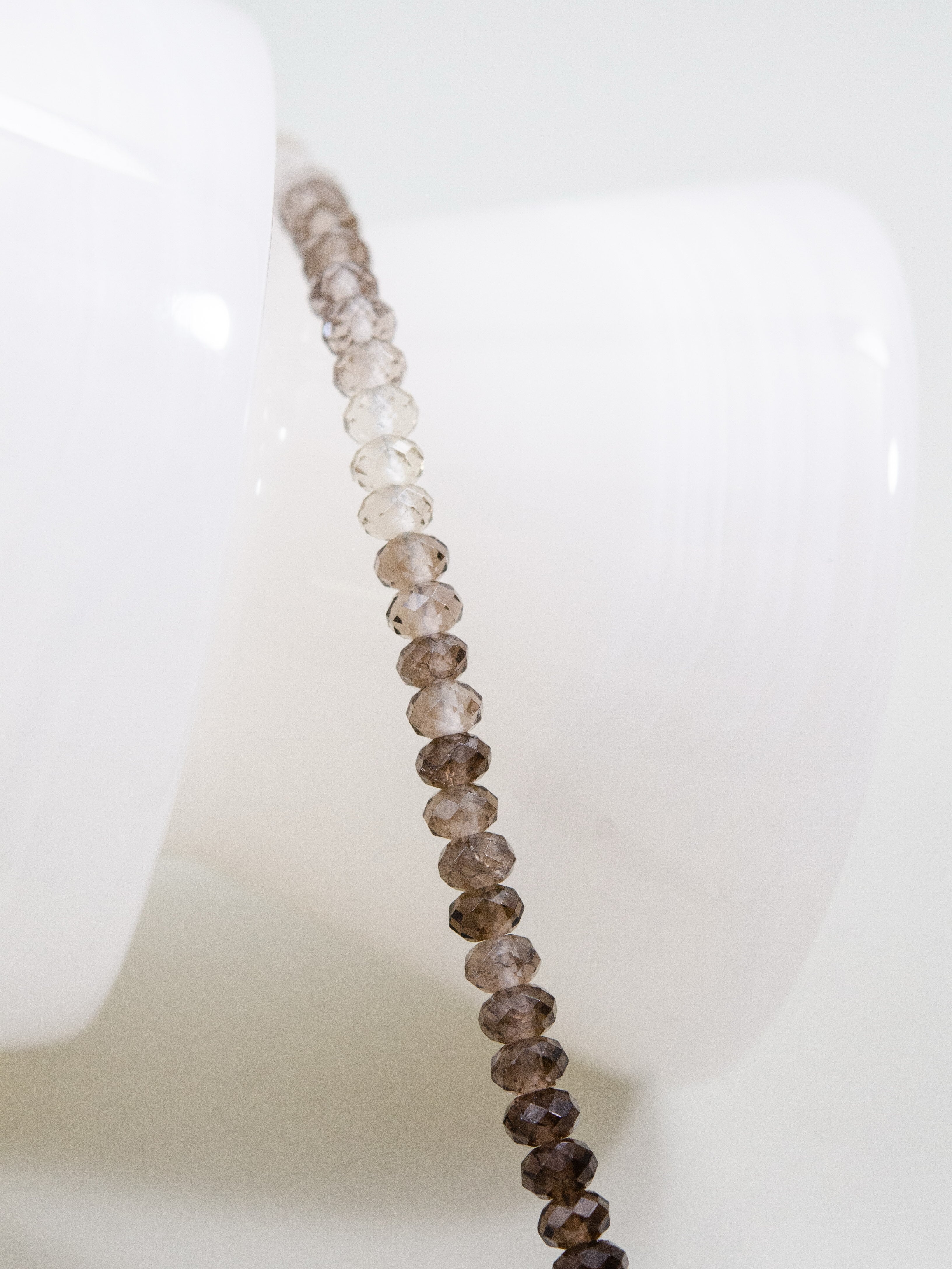 茶水晶 グラデーション ネックレス | 水晶花びら オンオフ使える