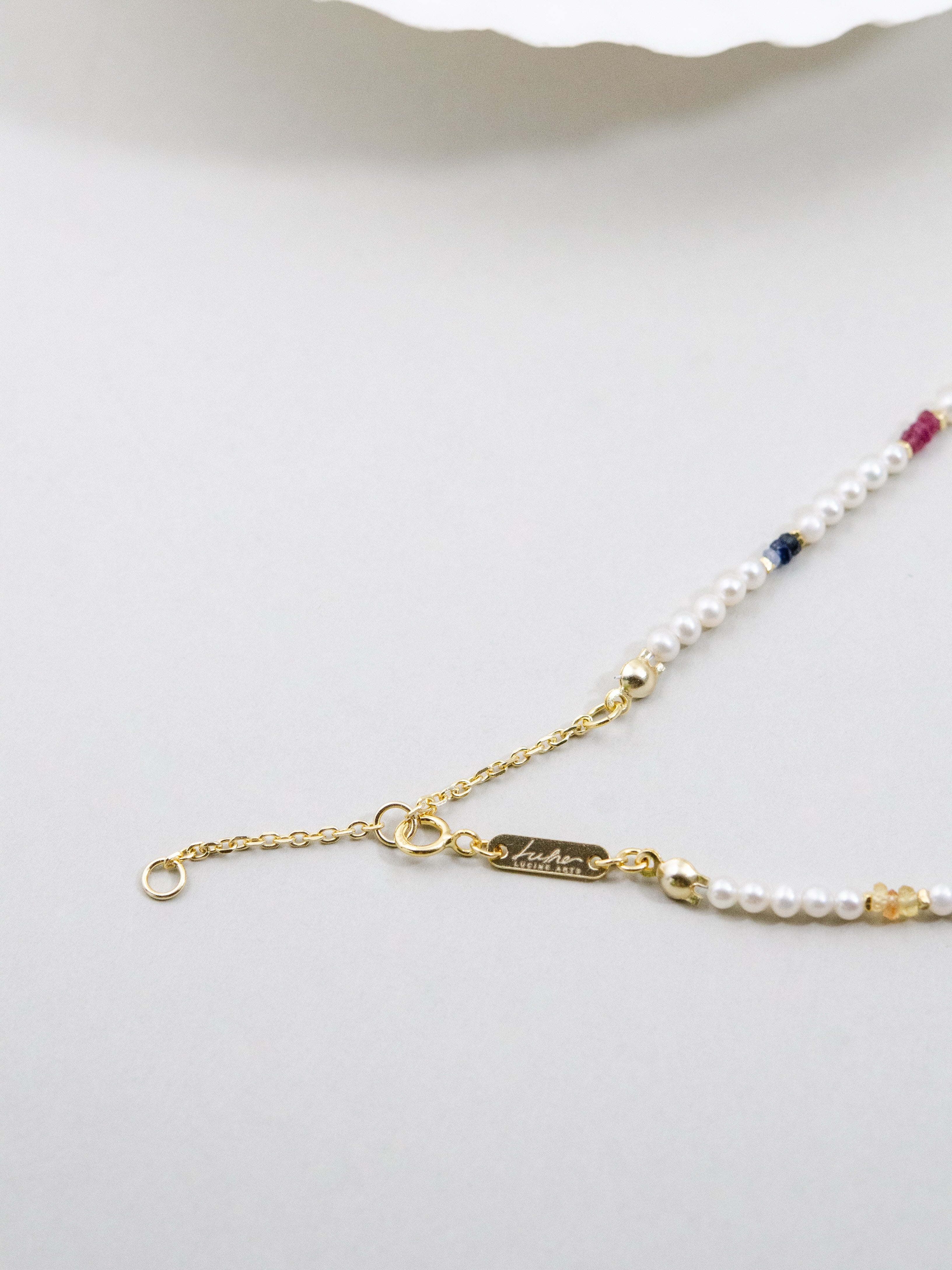 【マルチカラー・上品】淡水パール ネックレス | 華奢 スクエアカット K14メッキ