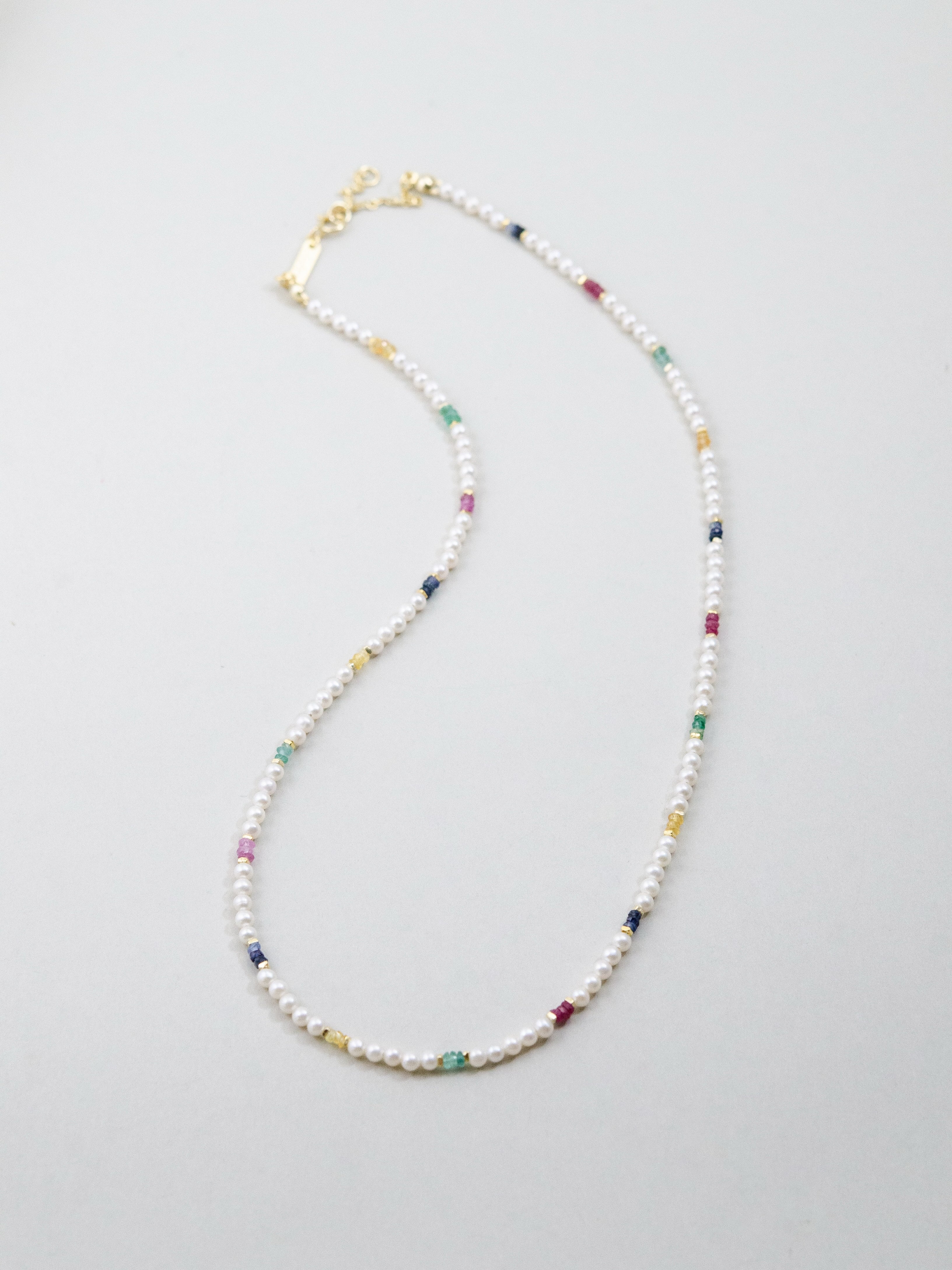 【マルチカラー・上品】淡水パール ネックレス | 華奢 スクエアカット K14メッキ