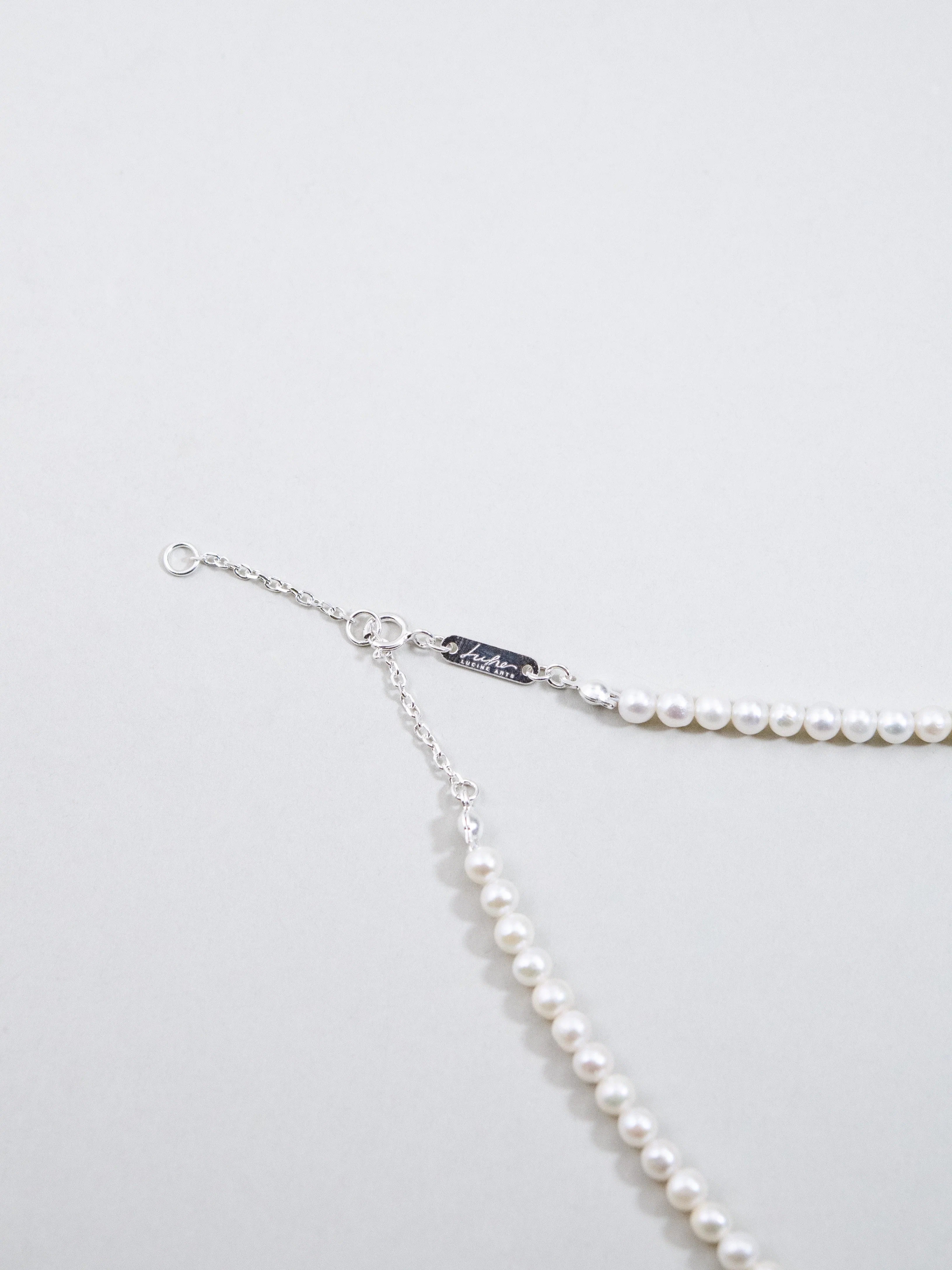 淡水パール ネックレス - 【2色展開】純白の房(ふさ) / ベビーパール & バロックパール 6月誕生石 SV925 (K14GP)