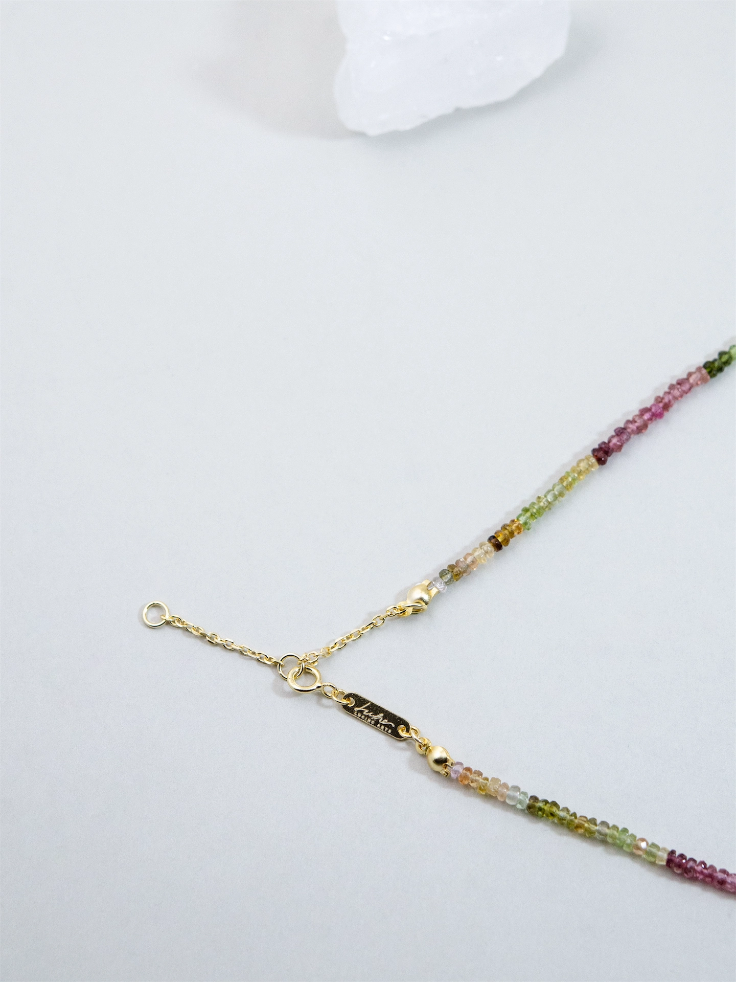 トルマリン & ガーネット ネックレス - 【森の果実（ベリー）】 彩りのハーモニーと赤い雫 / 10月・1月誕生石 SV925 (K14GP)