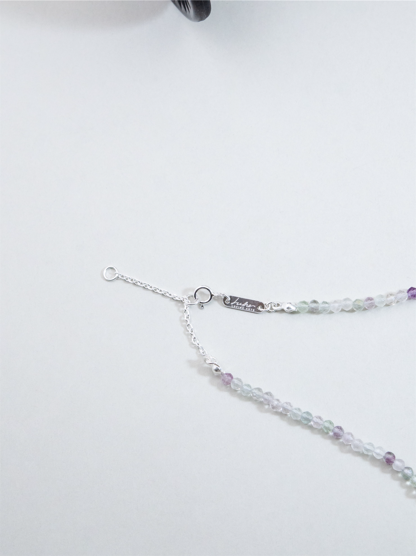 クリスタル × フローライト ネックレス - 【清流のプリズム】SV925 / 40cm+5cm