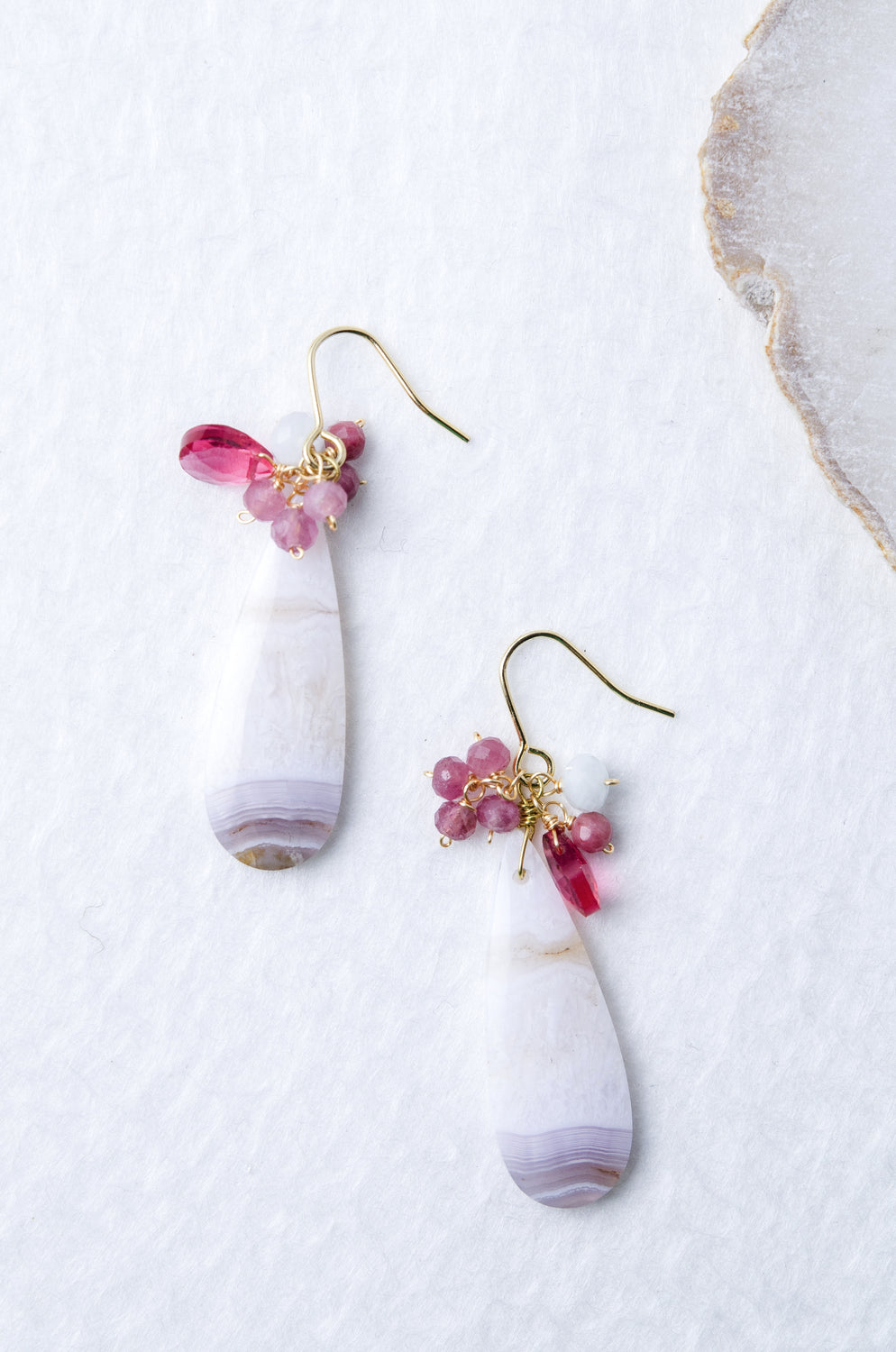 桜舞う午後の装いクォーツピンクピアス大ぶりドアクセサリー