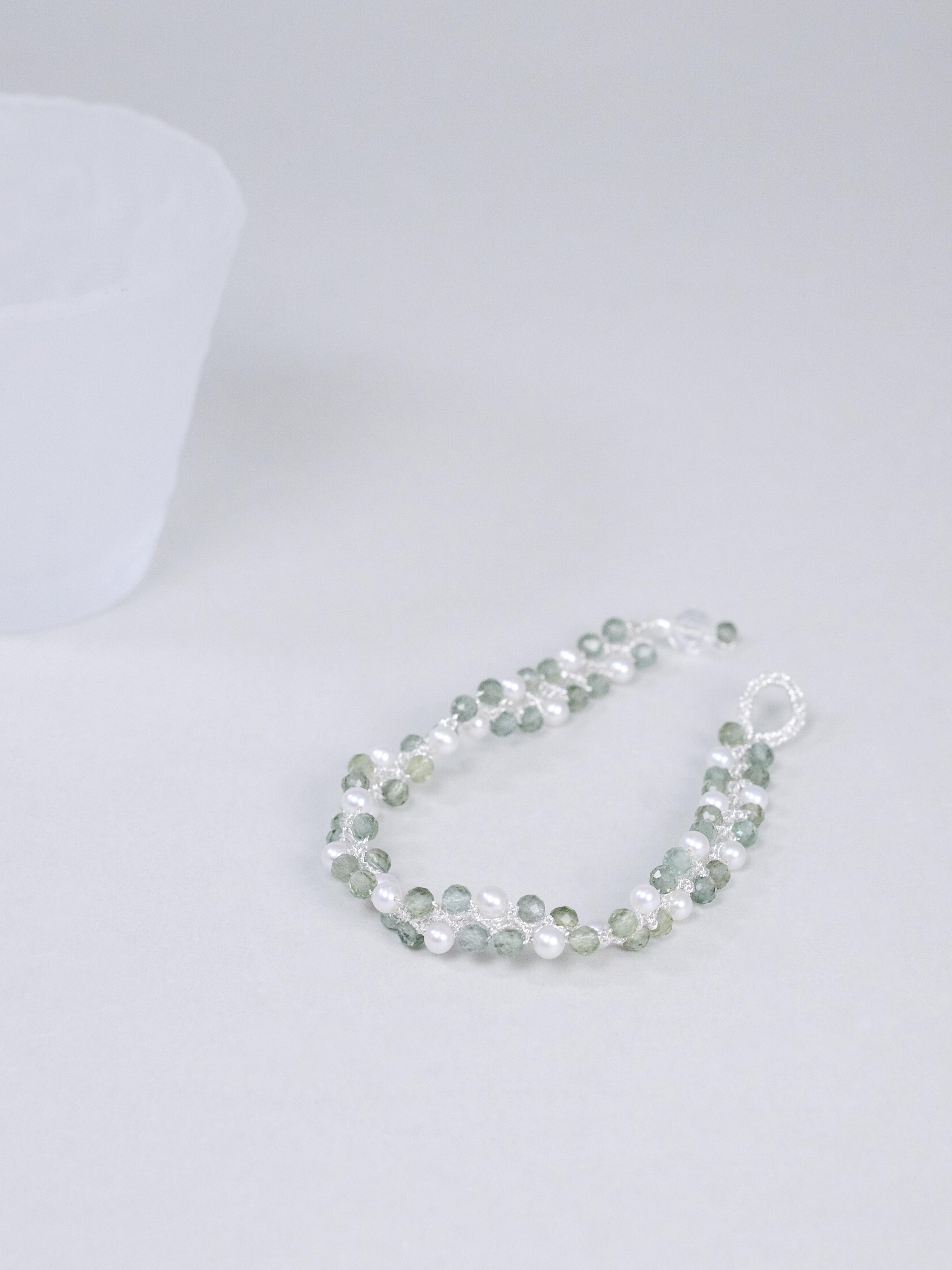 淡水パール ブレスレット｜手編みレース – LUCINE
