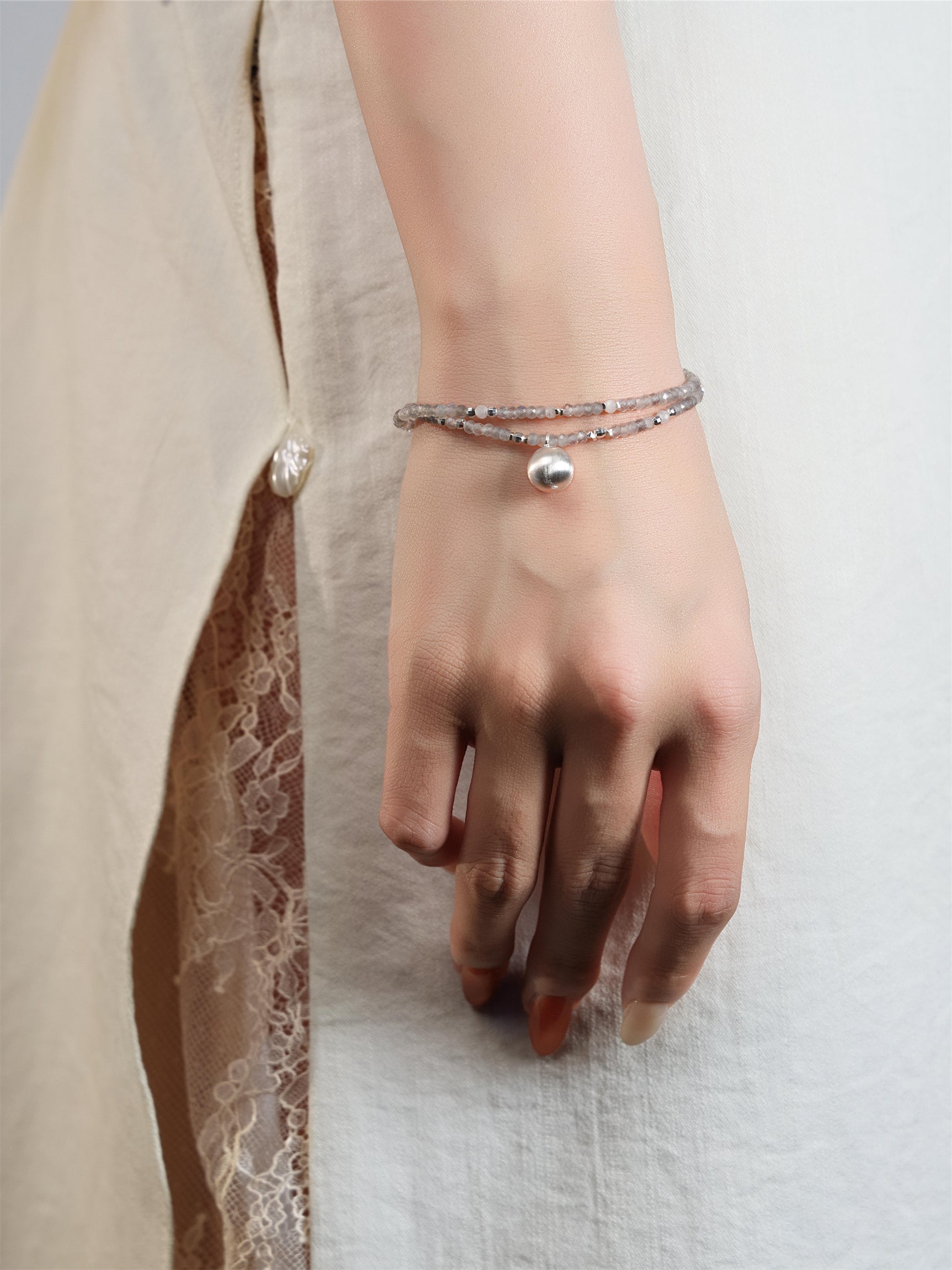 STERLING Silver製 ムーンストーン ブレスレット ムーンストーン ブレスレット｜2連 – LUCINE