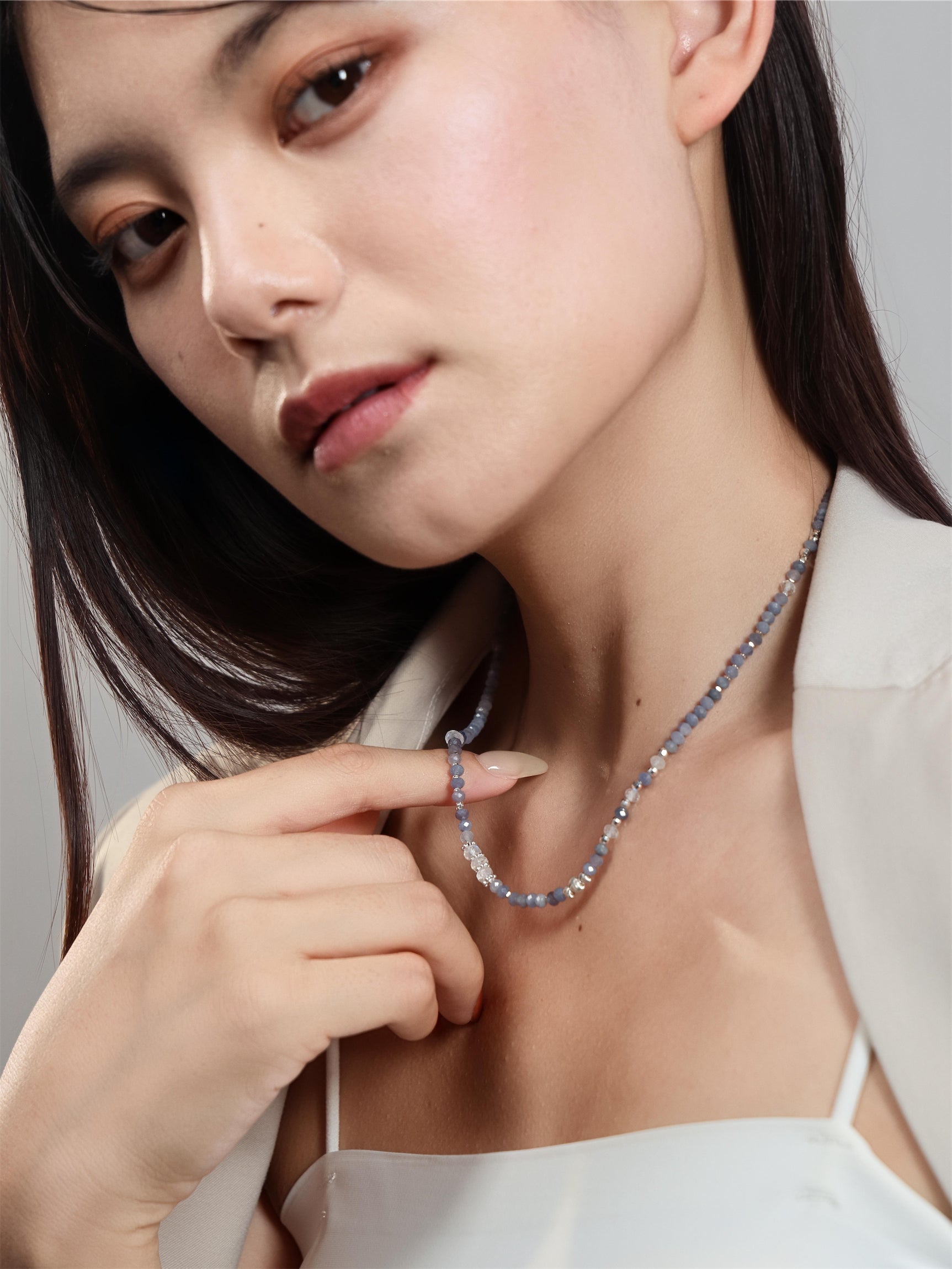 タンザナイト & ムーンストーン ネックレス SV925｜12月・6月誕生石