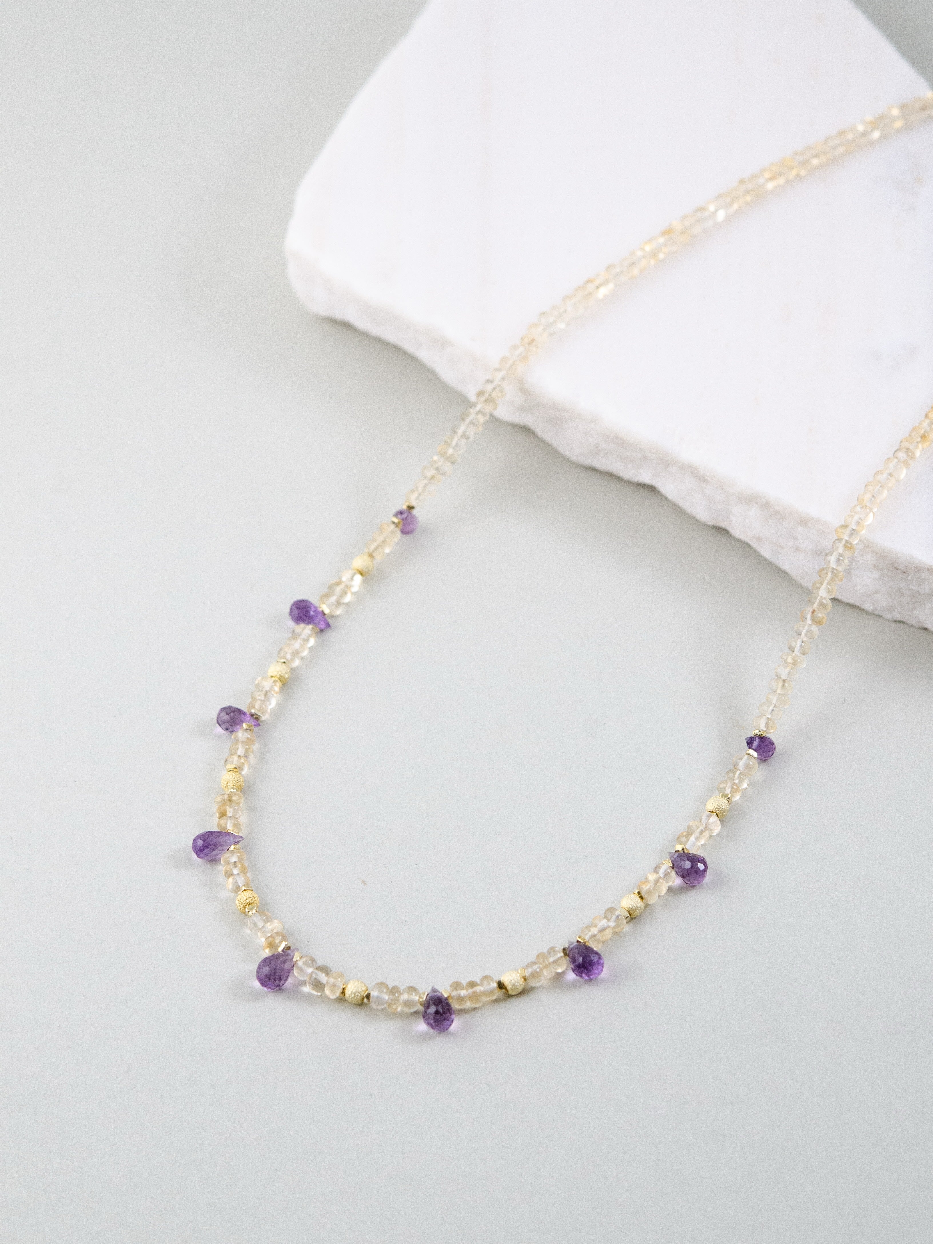 アメジスト ドロップ ネックレス 置き画 全体像 流れ