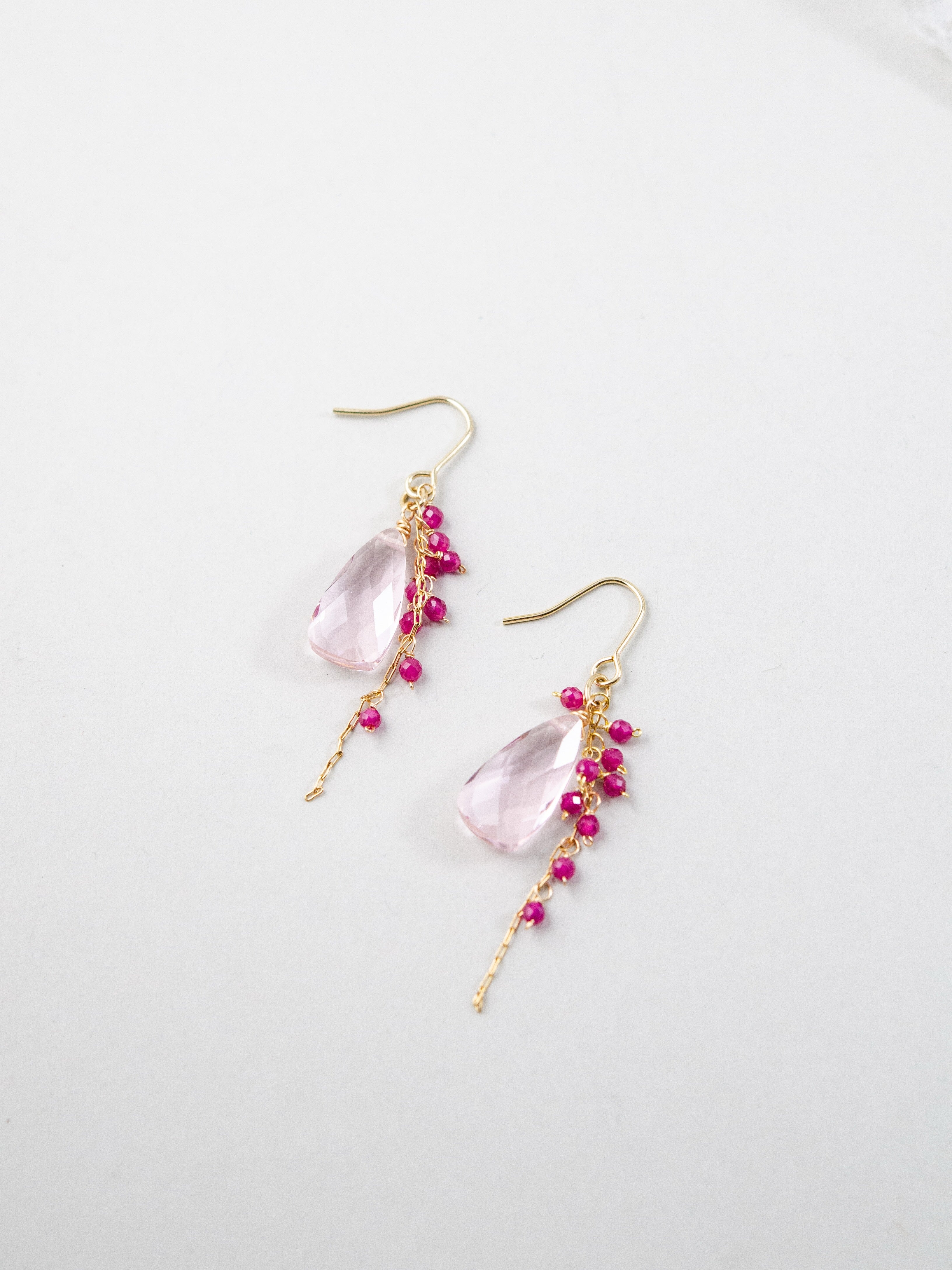 4月誕生石 7月誕生石 ピアス ペア 透明感 天然石 ギフト