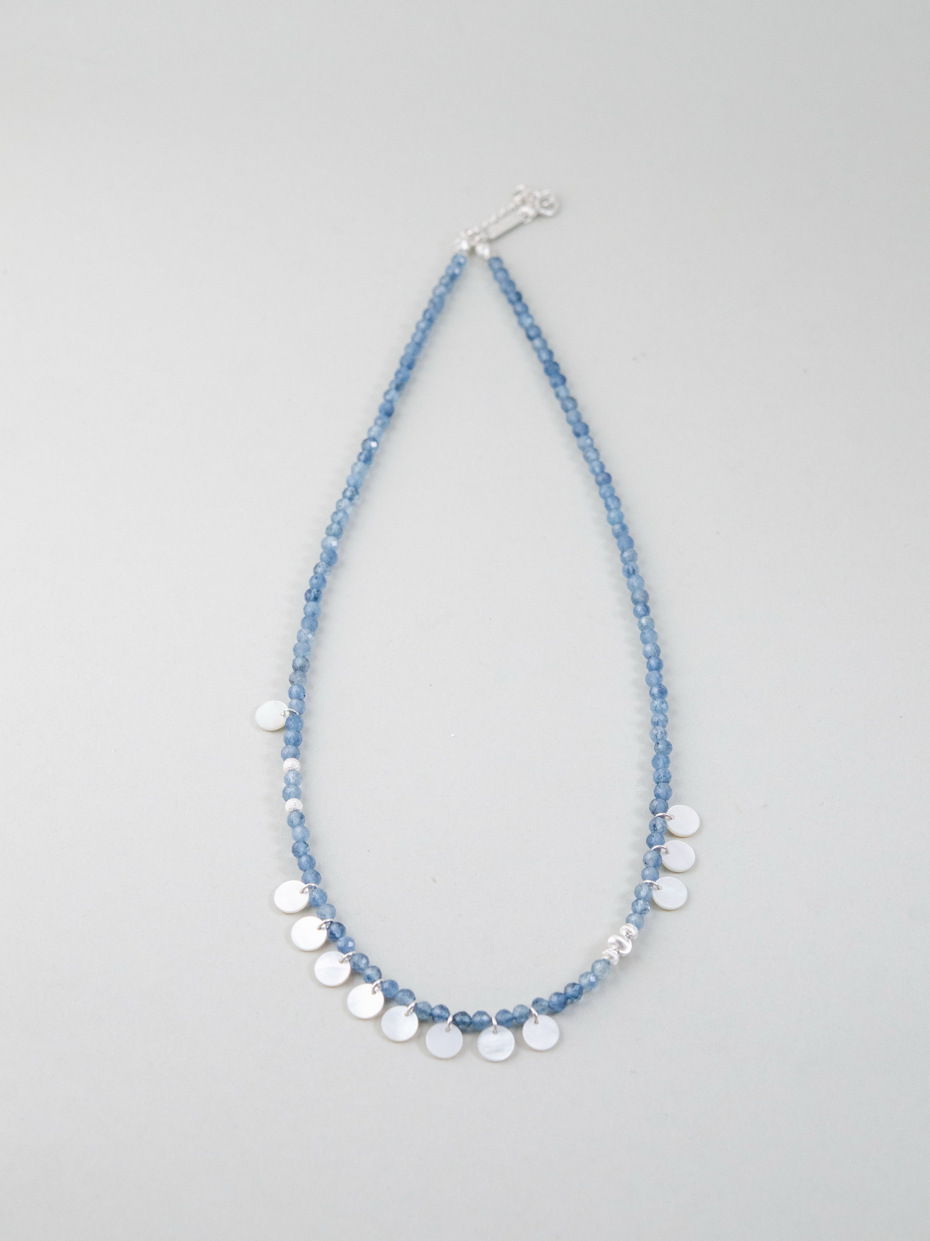 3月誕生石 アクアマリン ネックレス 平置き 円形配置 SV925