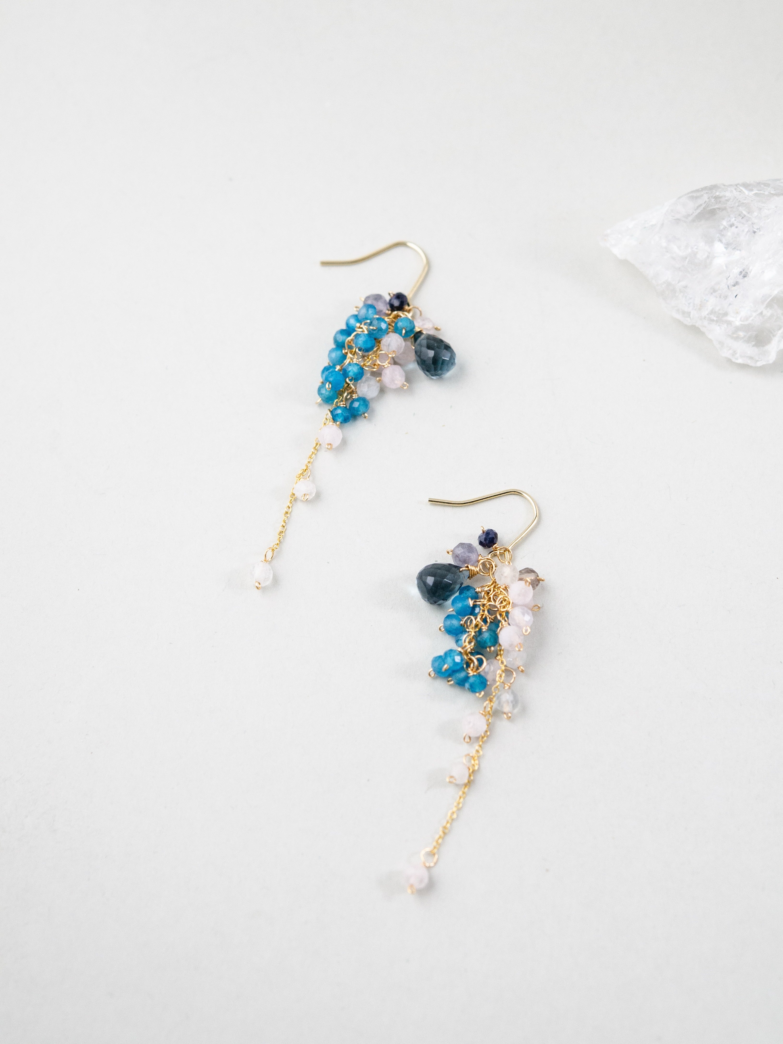 ブルートパーズ ピアス ペア 置き画 ハンドメイド 高品質