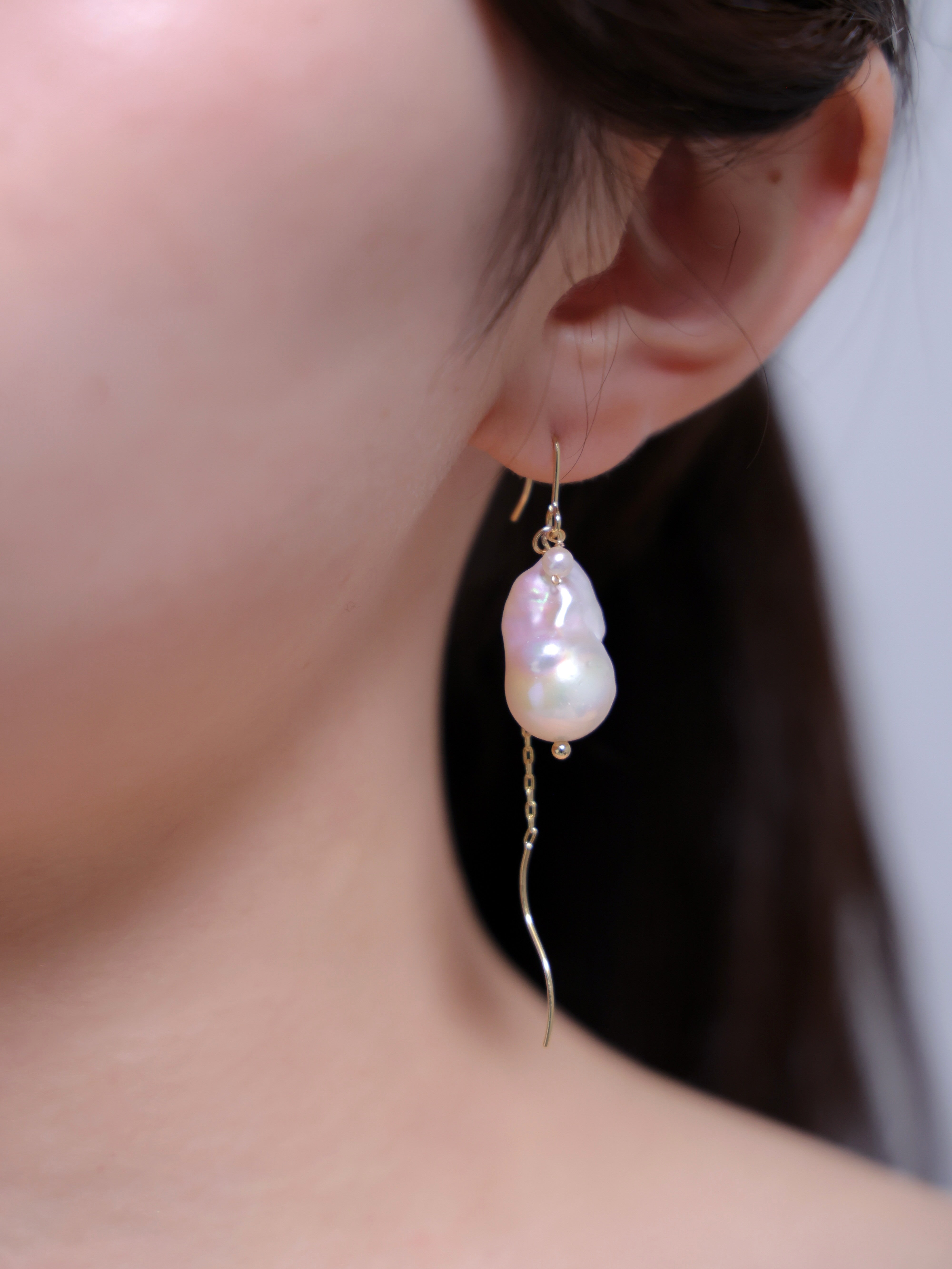 花嫁 アクセサリー パール ピアス 着画 雰囲気 フェミニン