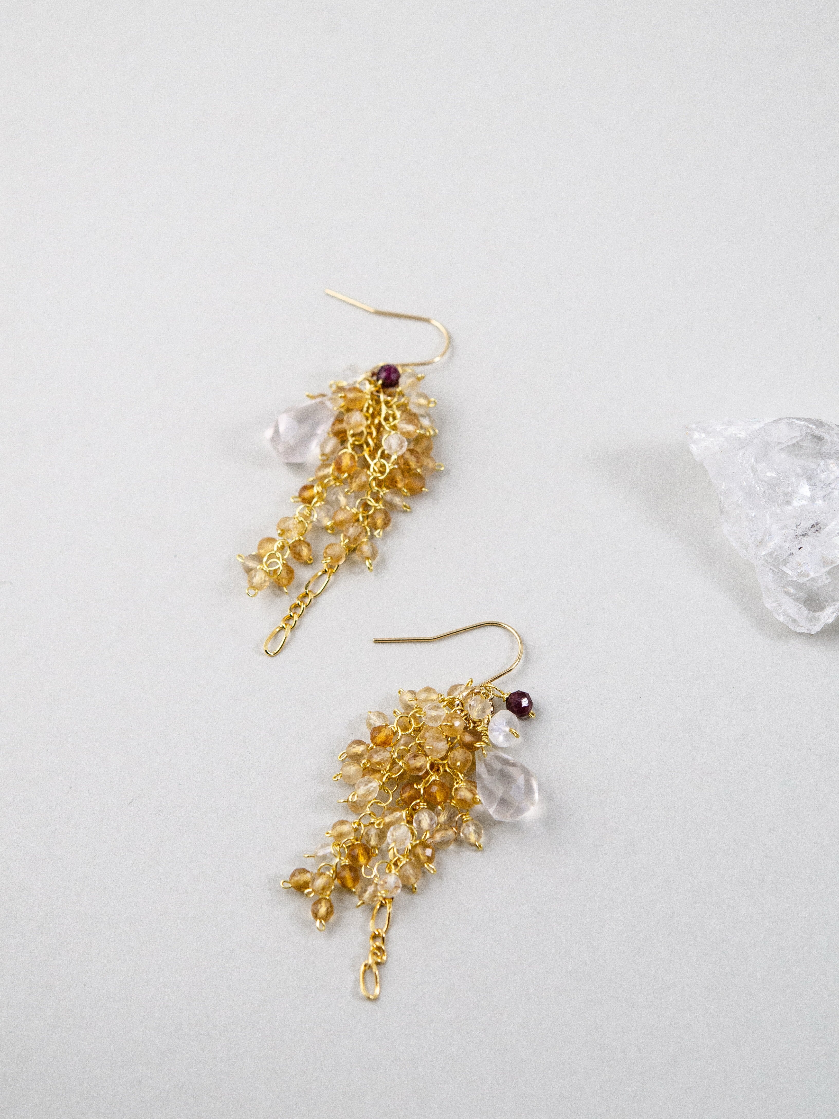 シトリン ビーズ 詳細 拡大 蜂蜜色 透明感